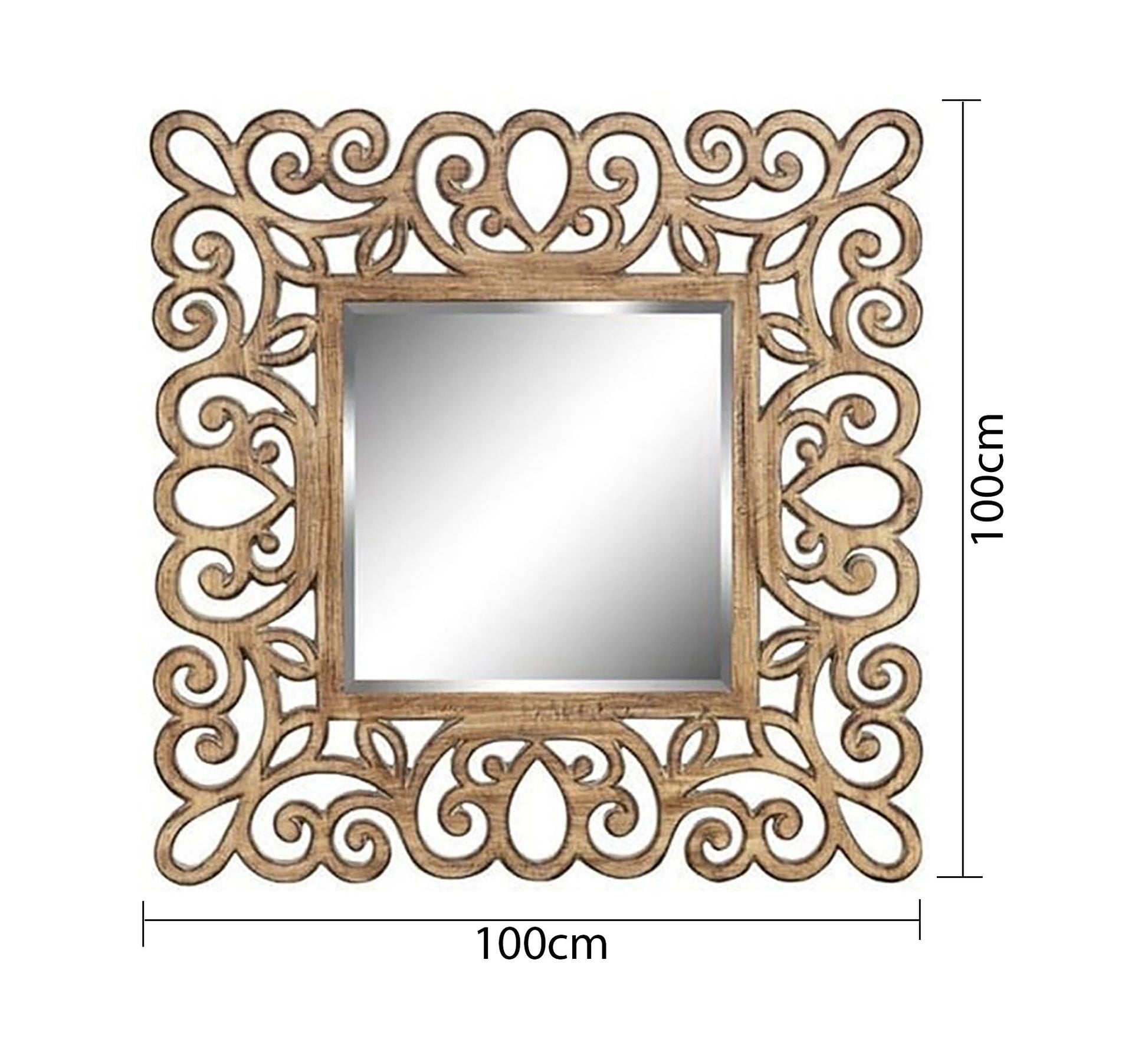 Mirror with a decorative hollow wooden frame - Vitrine Furniture - Décor
