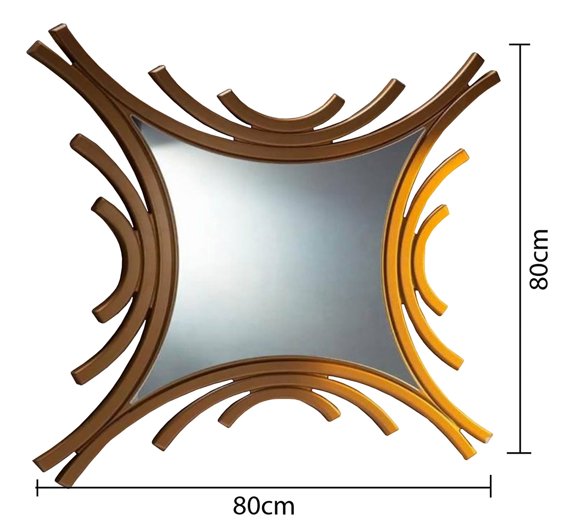 Mirror with a wooden frame in half circles - Vitrine Furniture - Décor