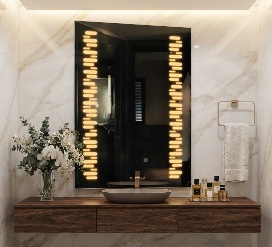 Mirror with side mosaic light bars - Vitrine Furniture - Mirrors