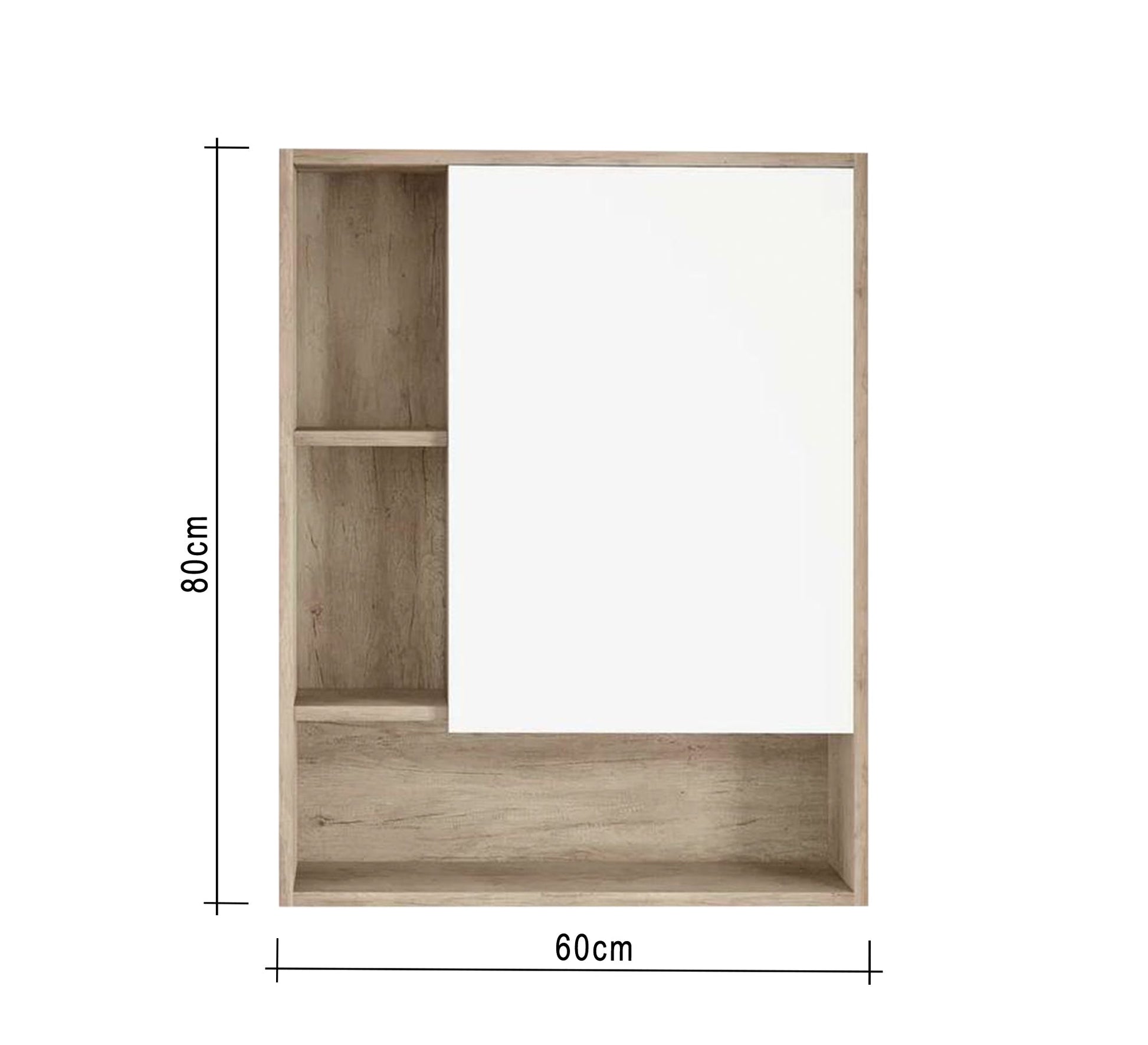 Mirrored Bathroom Cabinet with Side Shelves - Vitrine Furniture - Furniture