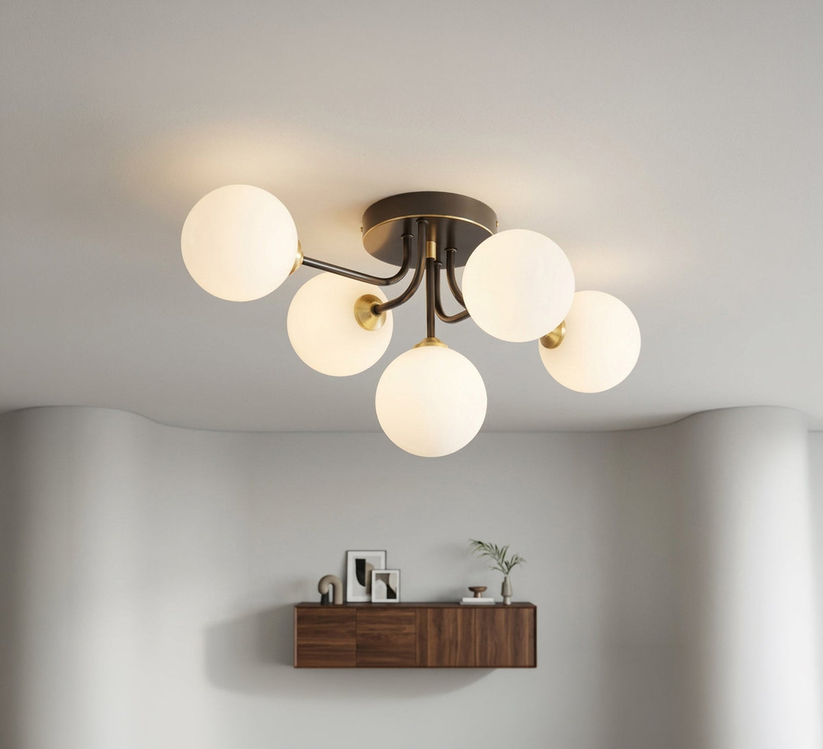 Modern 5-light circular ceiling chandelier - Vitrine Furniture - Ceiling lights