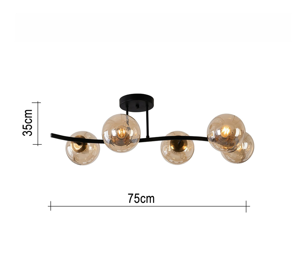 Modern 5-sphere ceiling chandelier - Vitrine Furniture - Ceiling lights