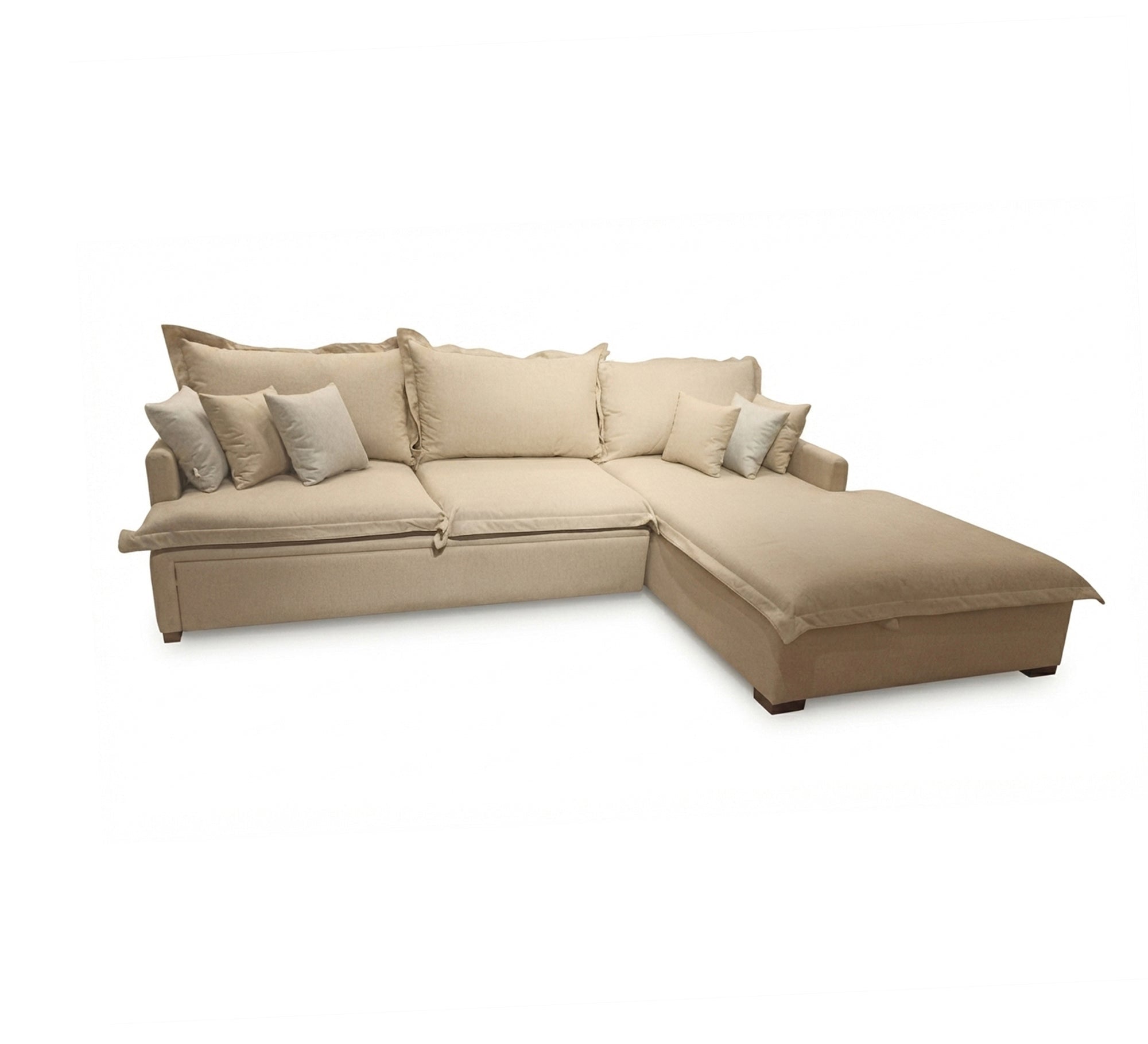 Modern and comfortable beige corner sofa - Vitrine Furniture - L-shape sofa set