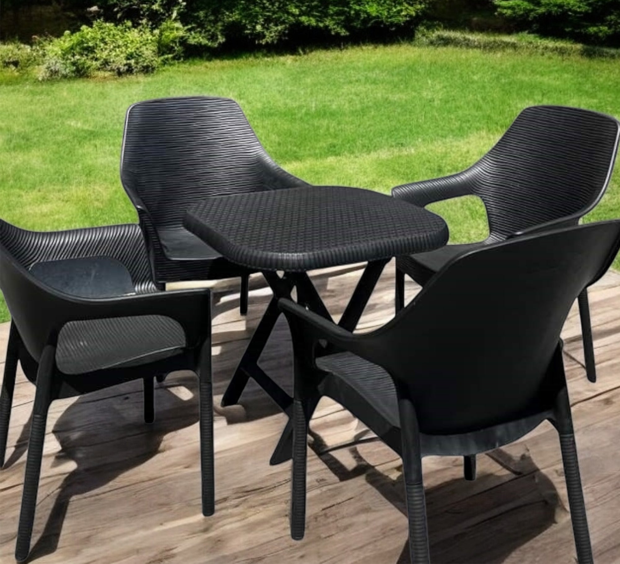 Modern and comfortable black outdoor seating set - Vitrine Furniture - Outdoor Products