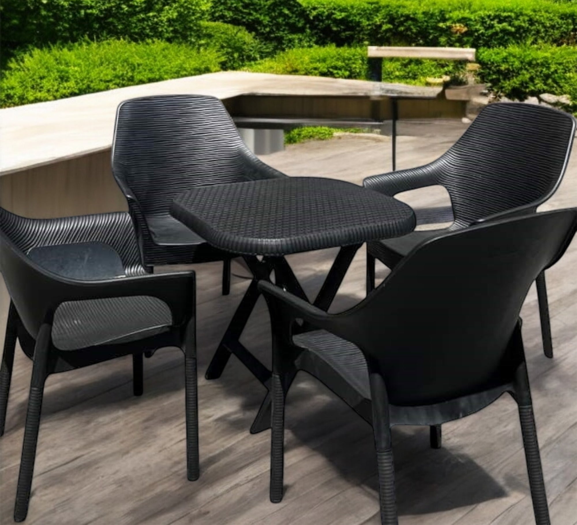 Modern and comfortable black outdoor seating set - Vitrine Furniture - Outdoor Products