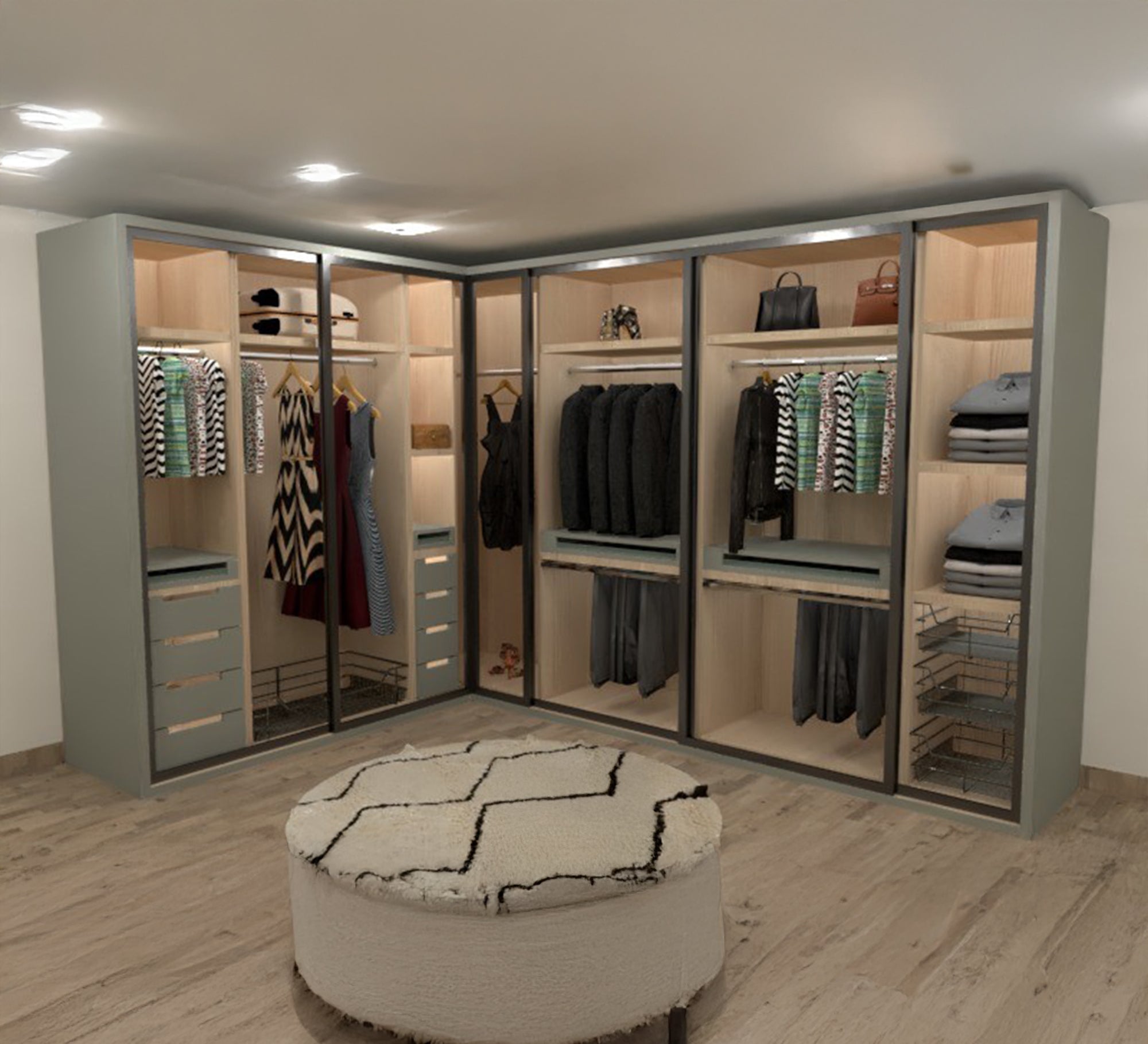 Modern and organized dressing room in a practical style - Vitrine Furniture - Furniture