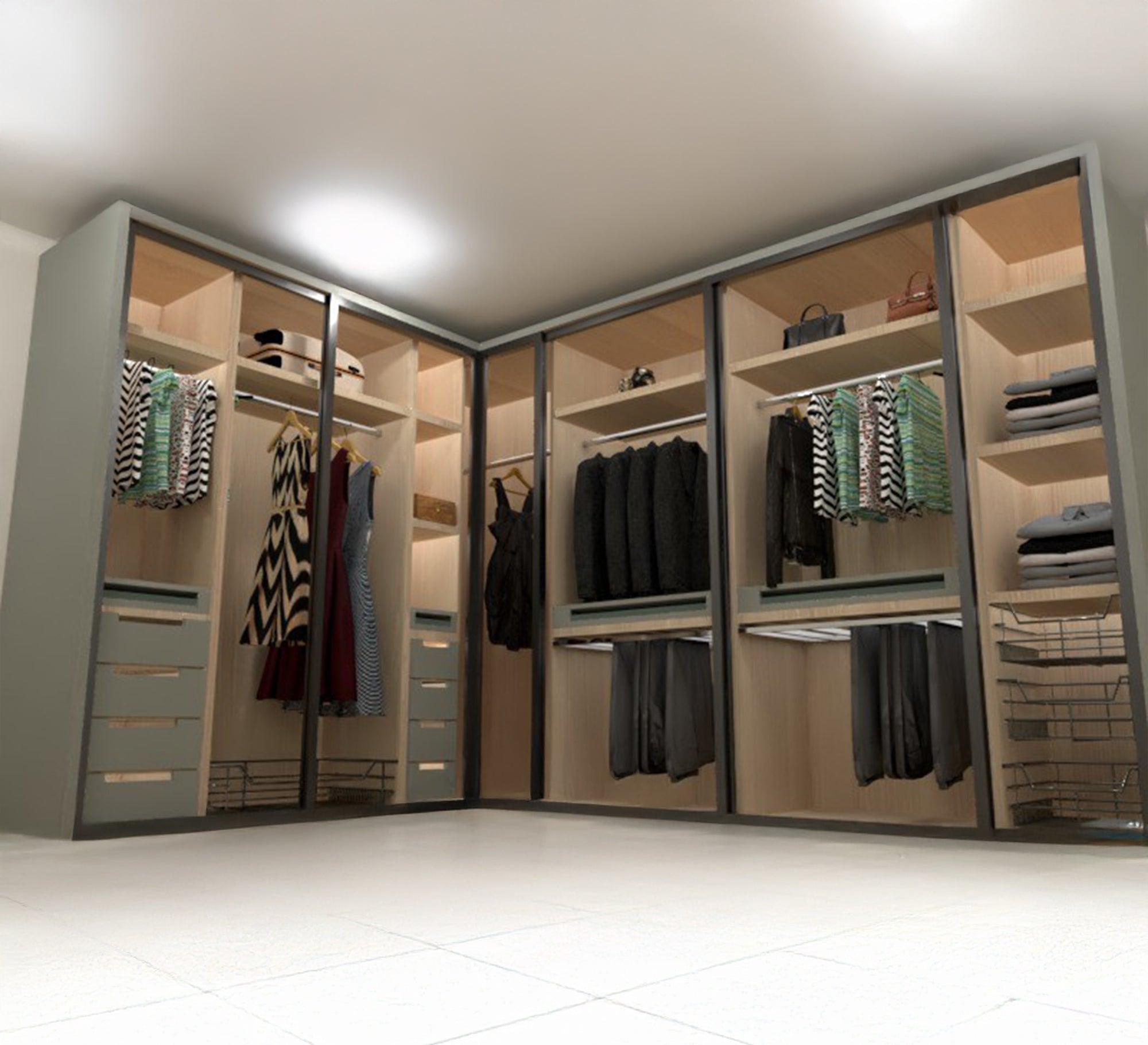 Modern and organized dressing room in a practical style - Vitrine Furniture - Furniture