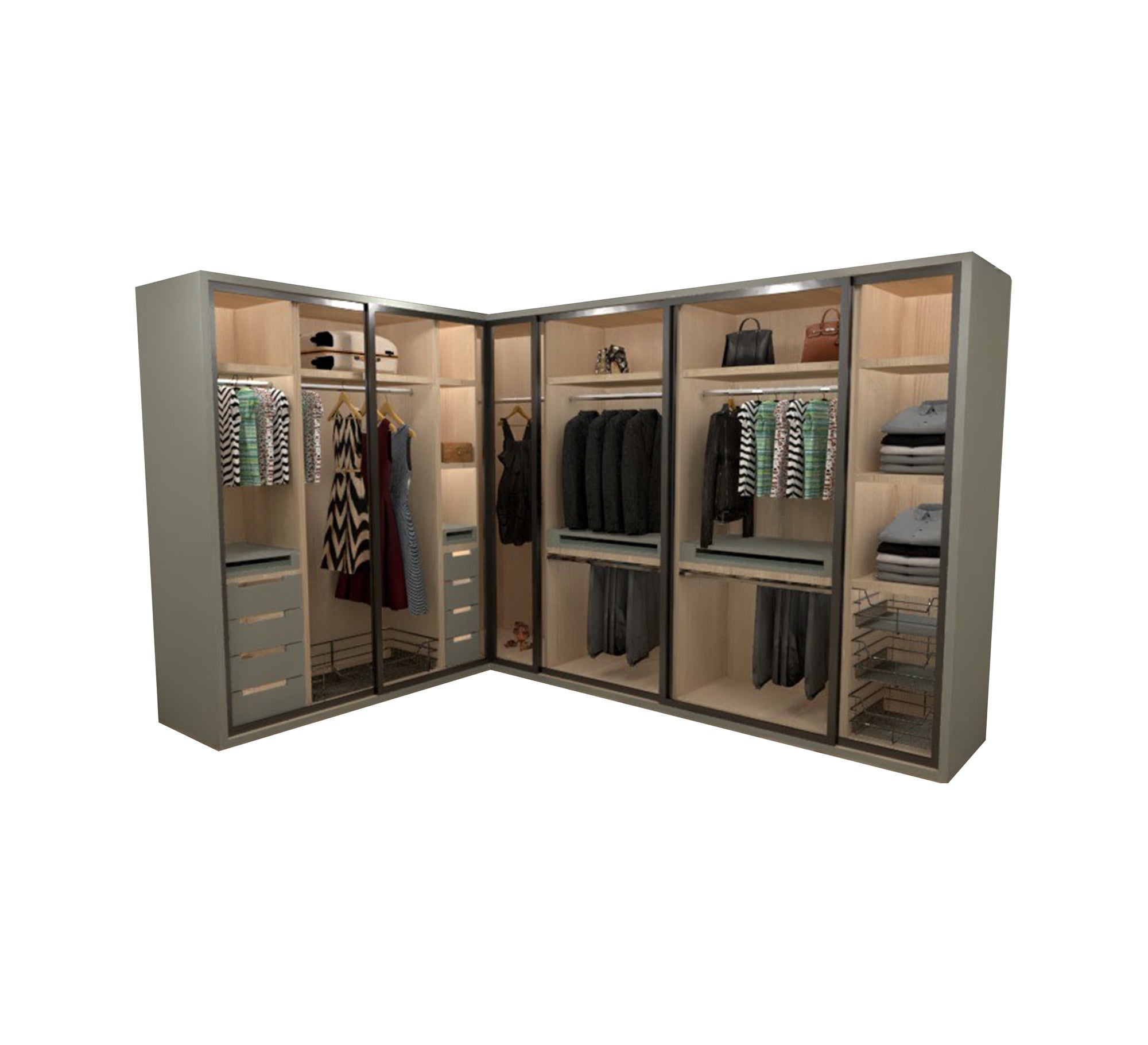 Modern and organized dressing room in a practical style - Vitrine Furniture - Furniture