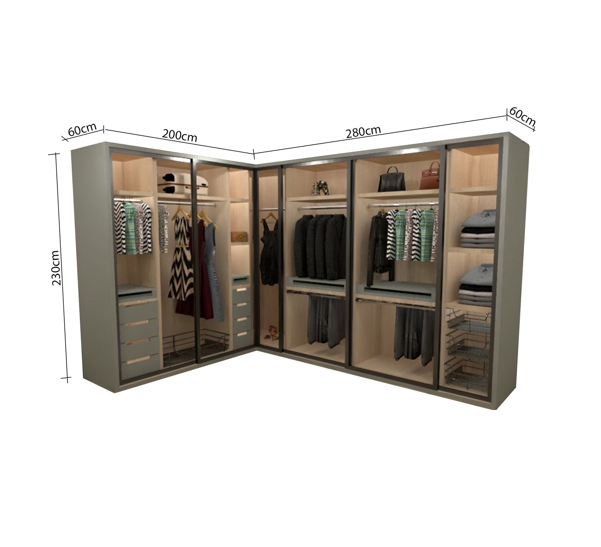 Modern and organized dressing room in a practical style - Vitrine Furniture - Furniture