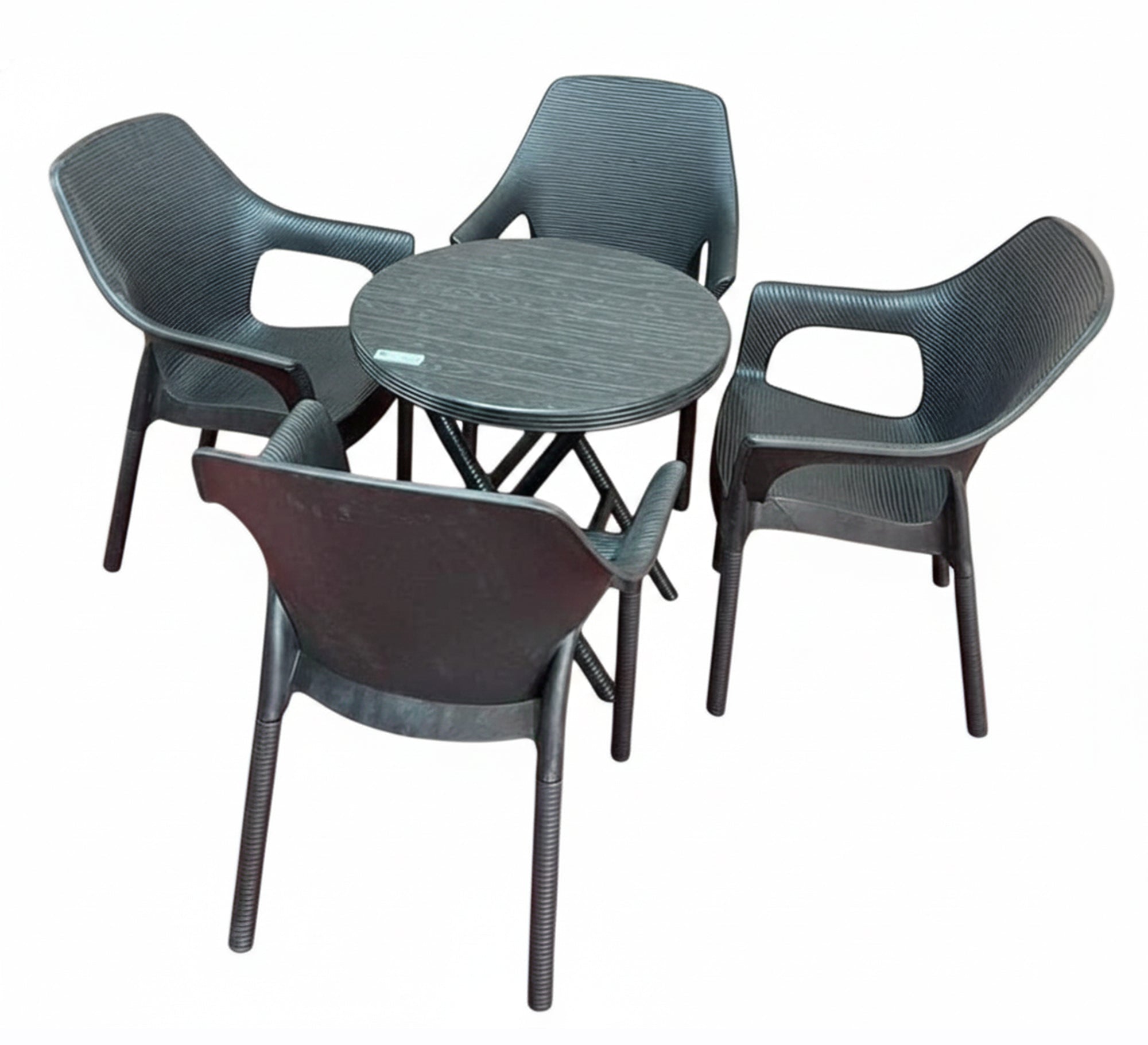 Modern and practical round black outdoor seating set - Vitrine Furniture - Outdoor Products