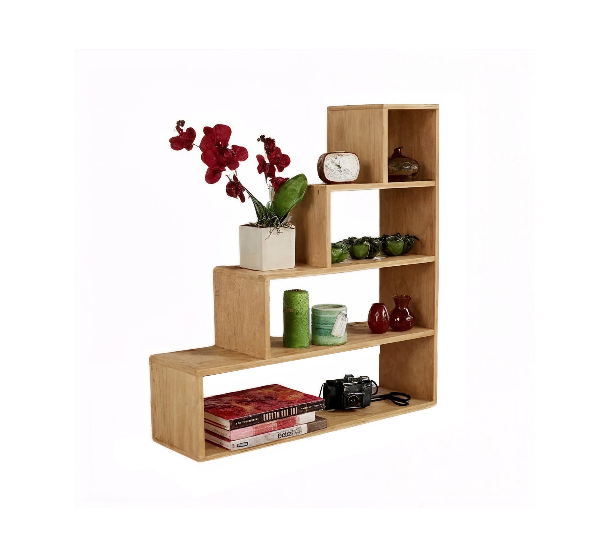 Modern and practical tiered wooden shelving unit - Vitrine Furniture - Furniture