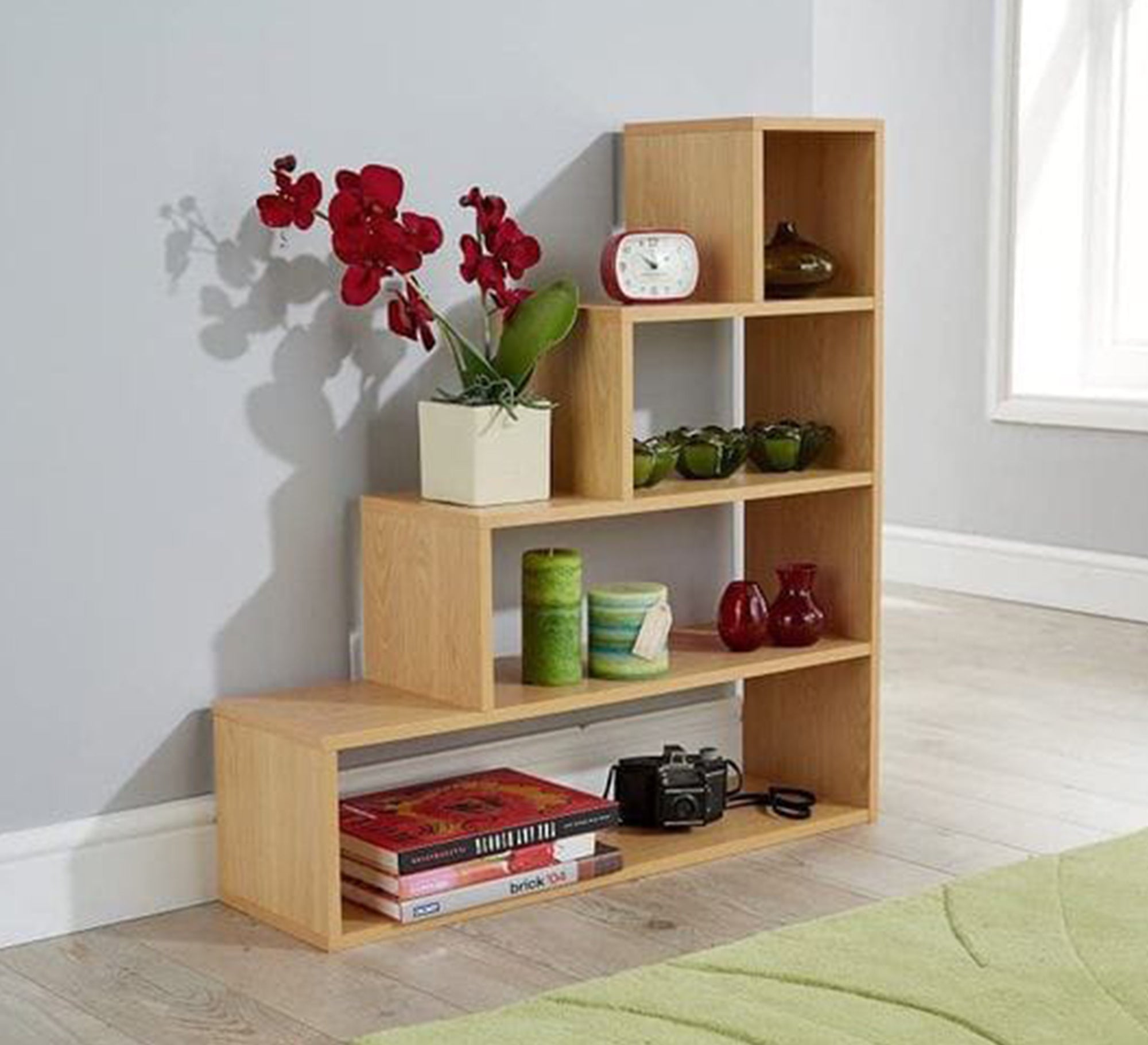 Modern and practical tiered wooden shelving unit - Vitrine Furniture - Furniture
