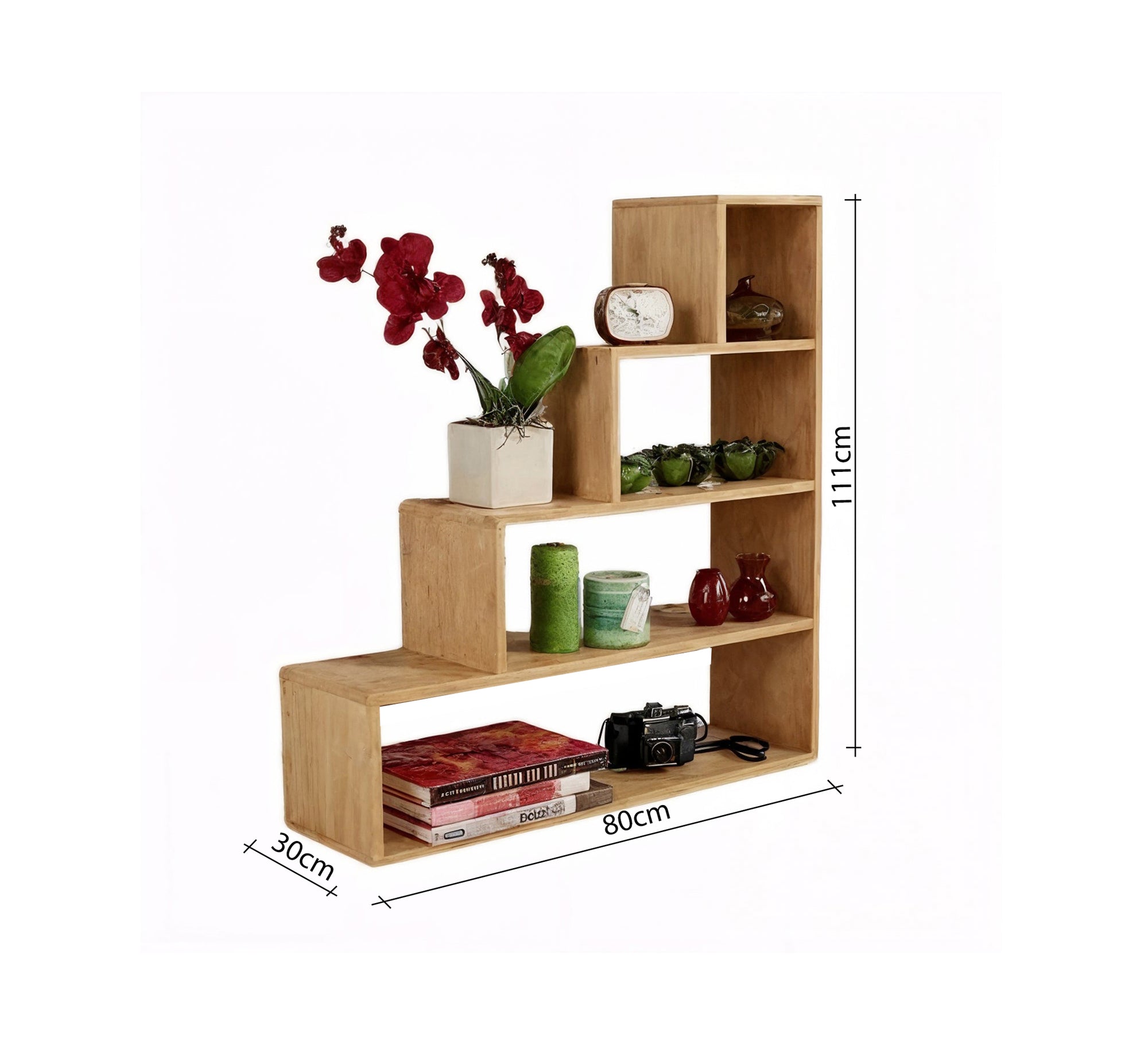 Modern and practical tiered wooden shelving unit - Vitrine Furniture - Furniture