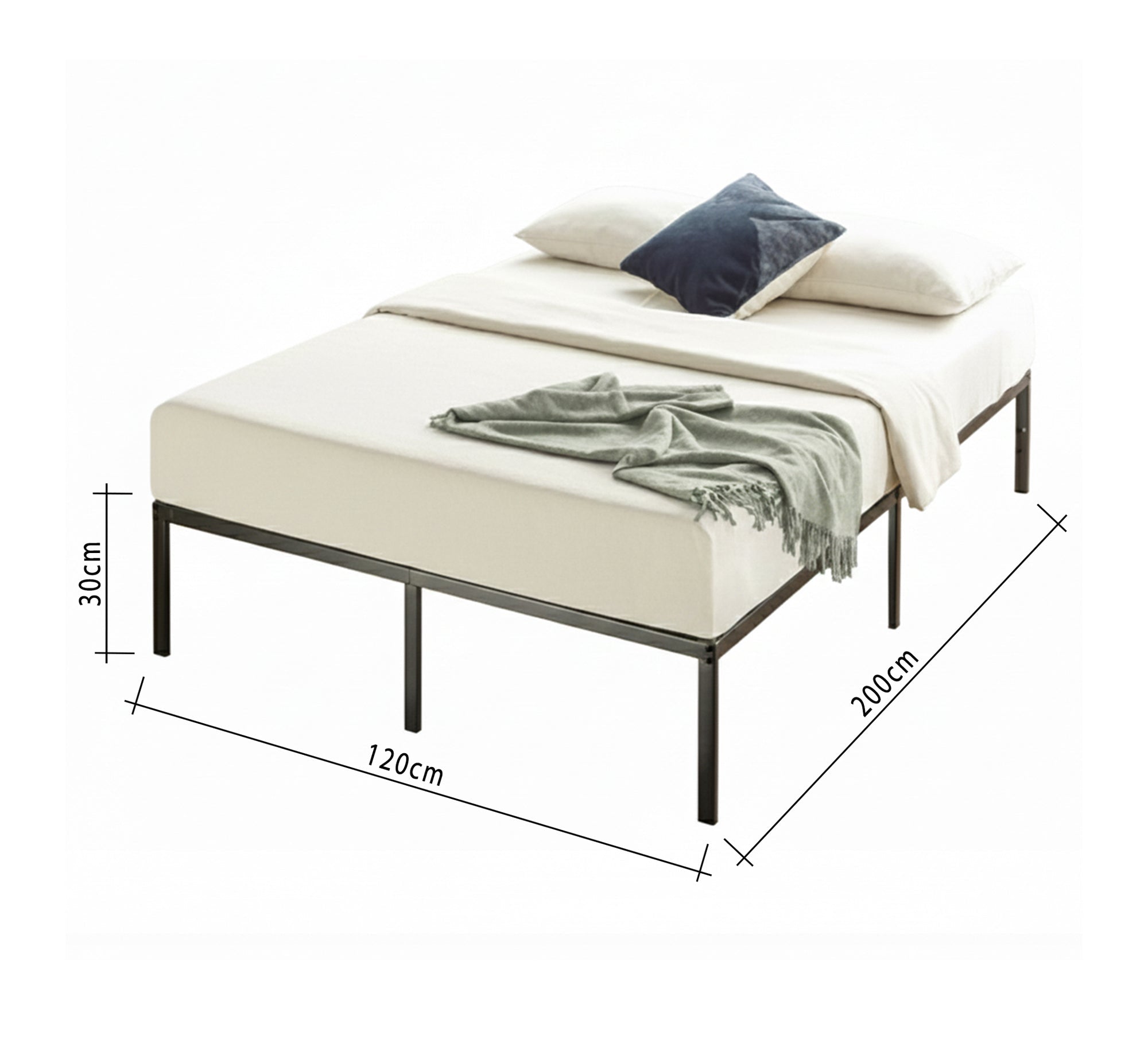 Modern bed with a matte black frame - Vitrine Furniture - Furniture
