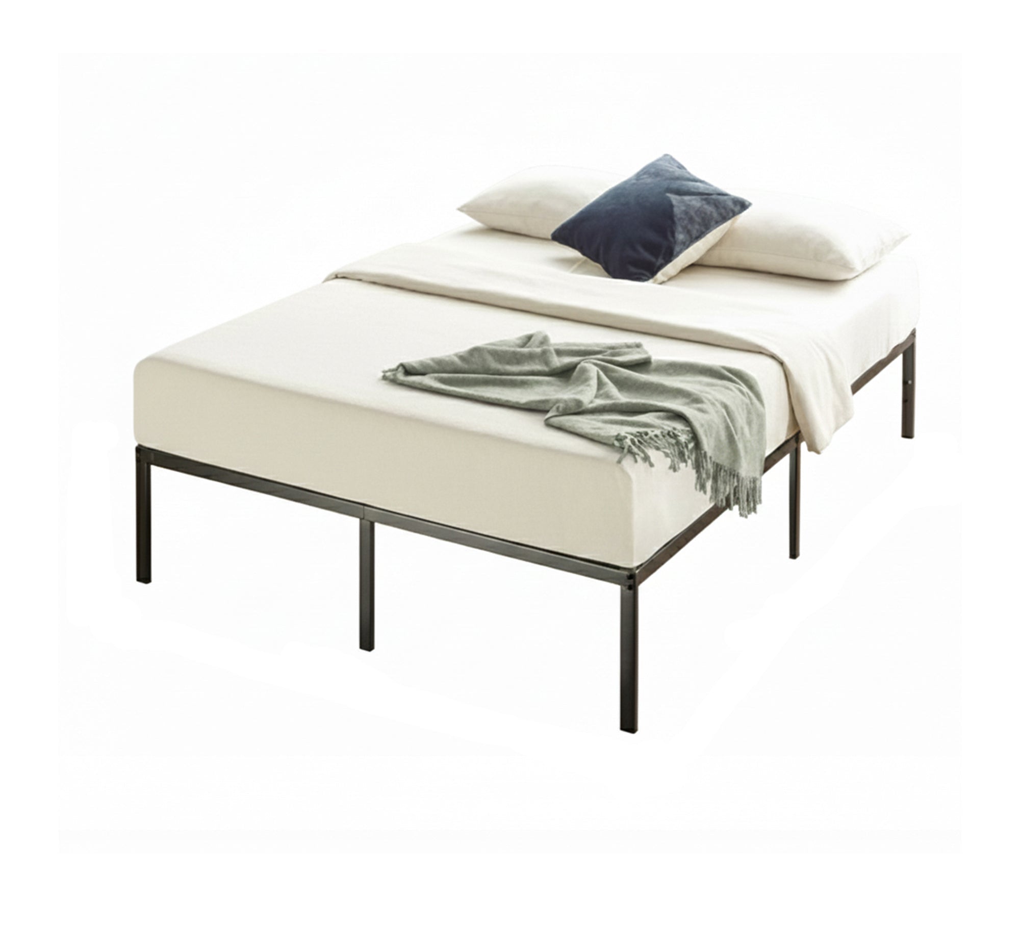 Modern bed with a matte black frame - Vitrine Furniture - Furniture