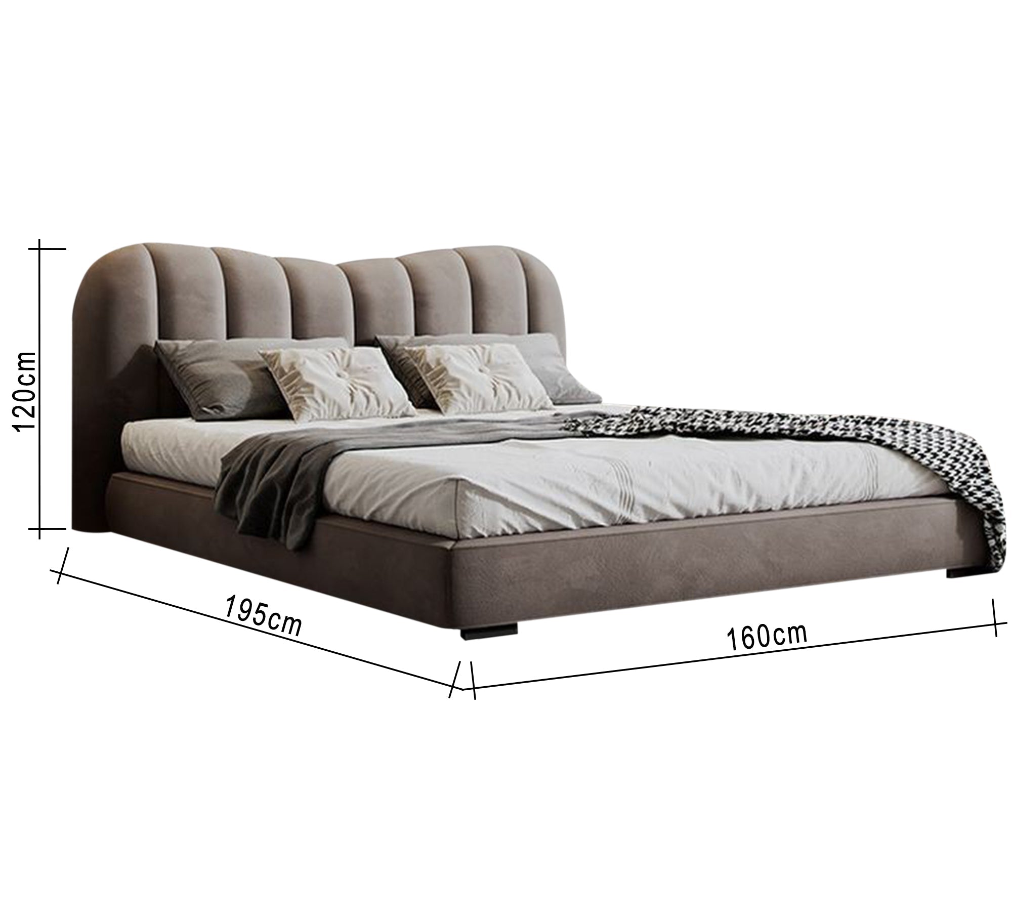 Modern bed with padded headboard and luxurious comfort - Vitrine Furniture - Furniture