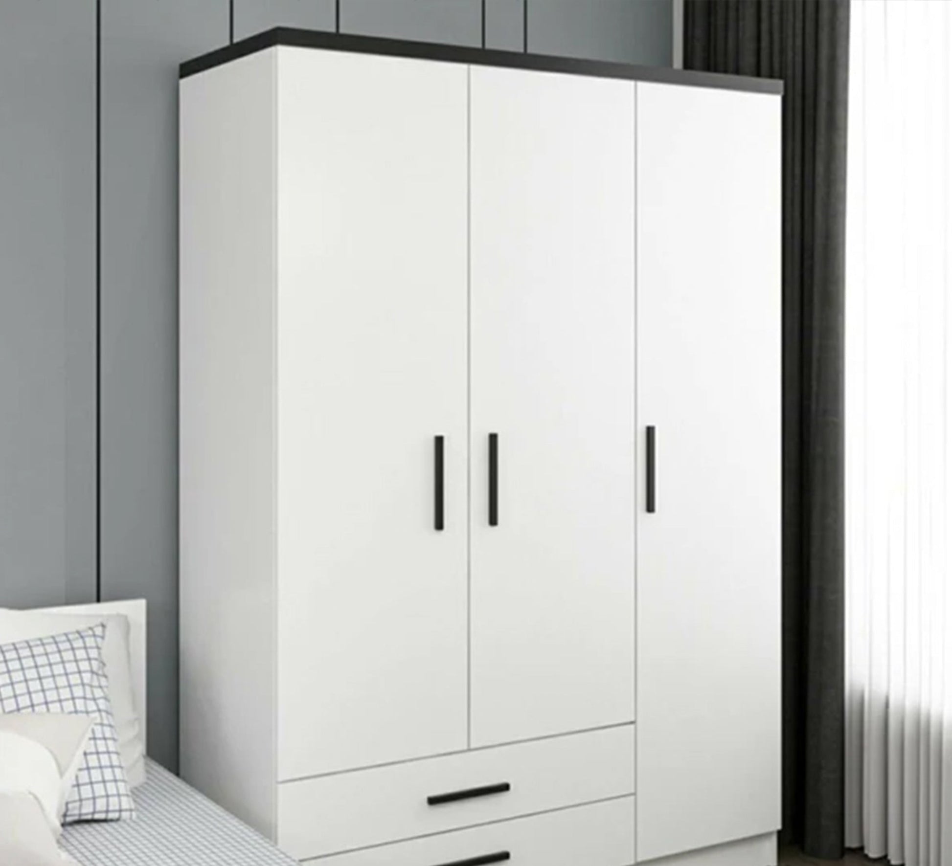 Modern bedroom in white and gray - Vitrine Furniture - Furniture