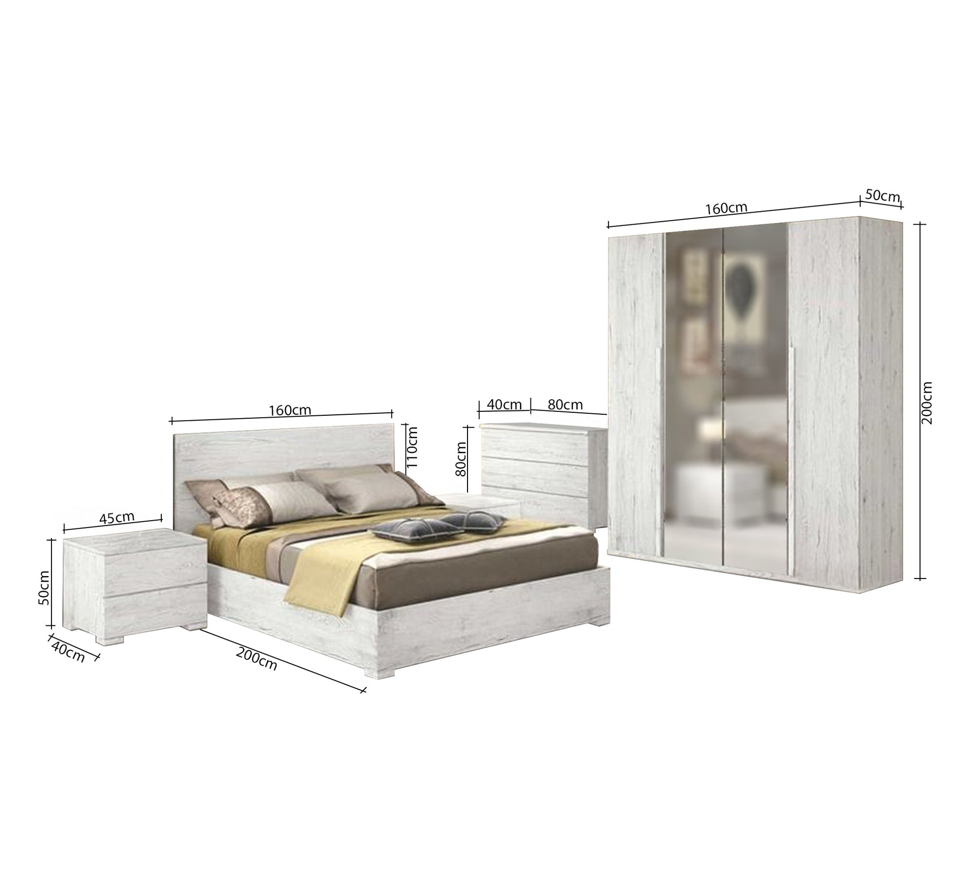 Modern bedroom with rustic design and light colors - Vitrine Furniture - Furniture