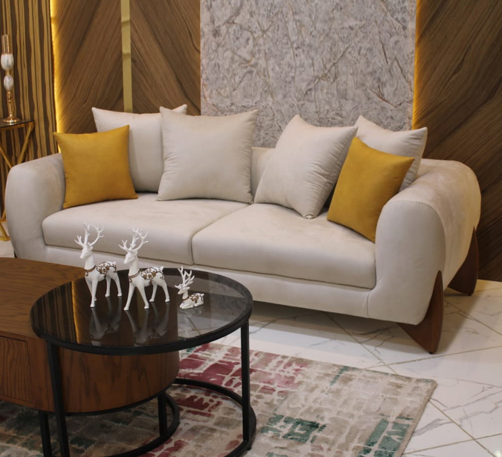 Modern beige living room - Vitrine Furniture - Furniture