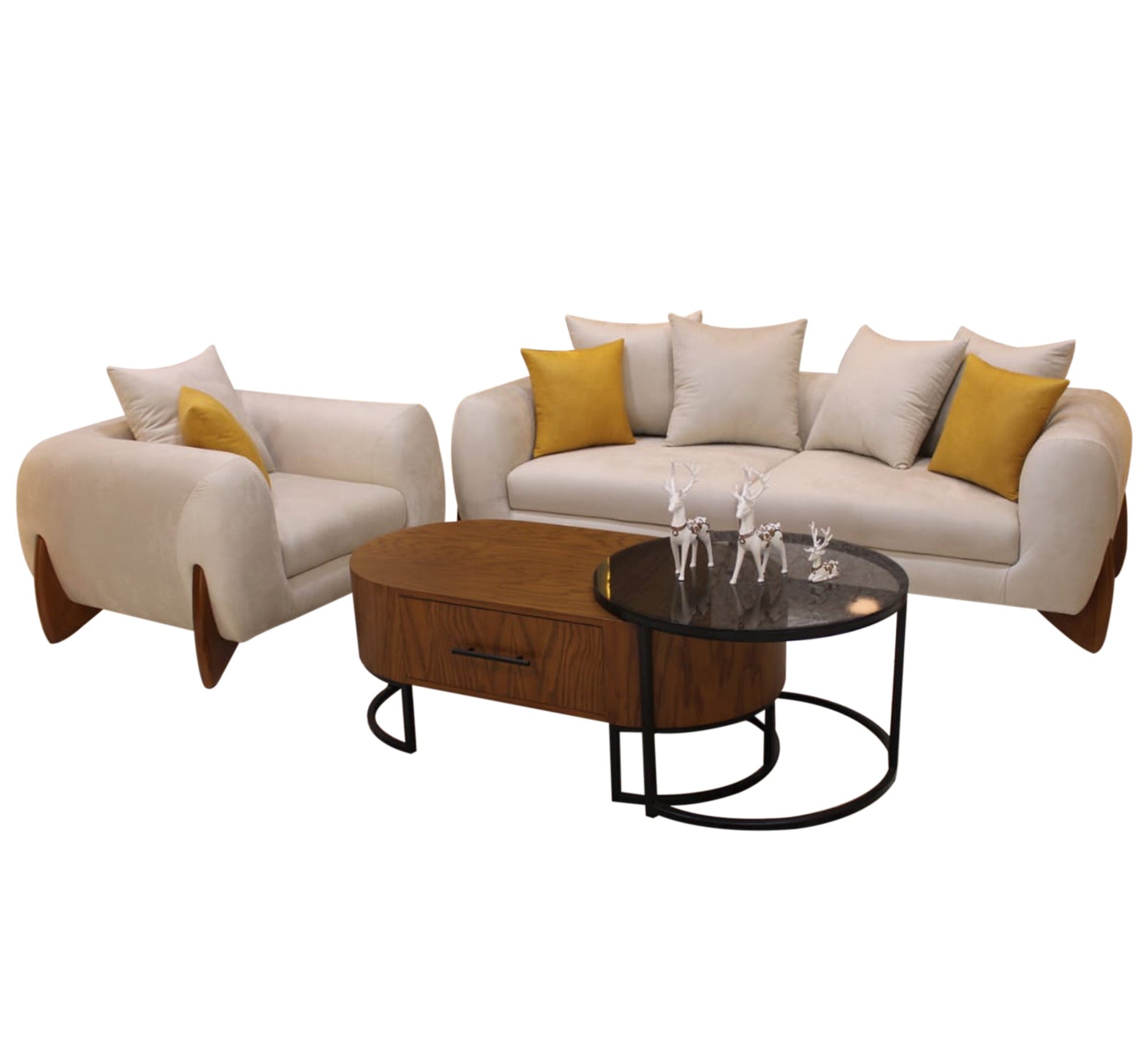 Modern beige living room - Vitrine Furniture - Furniture