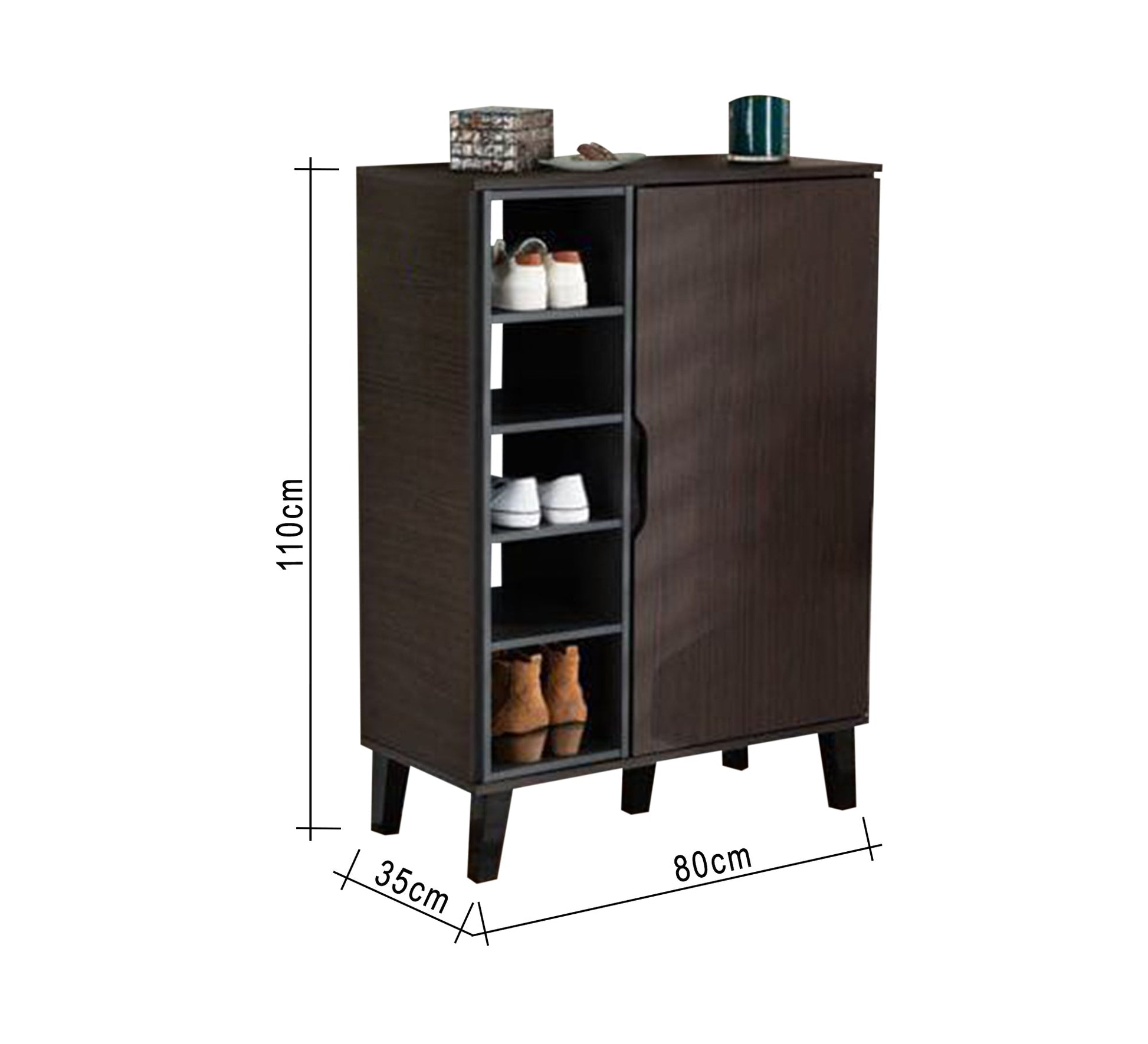 Modern black and brown shoe unit - Vitrine Furniture - Furniture