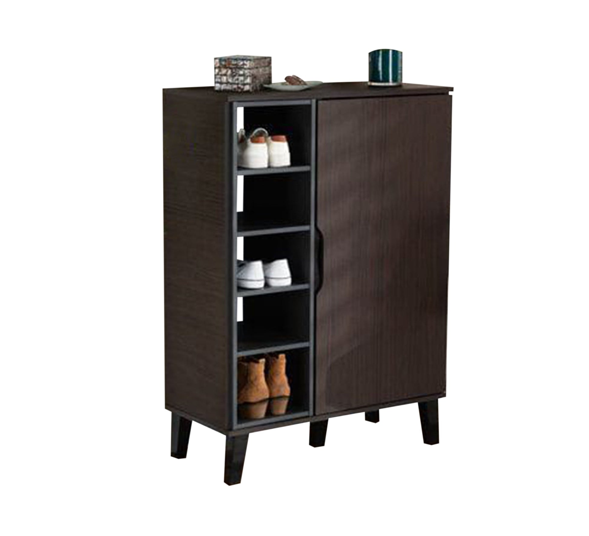 Modern black and brown shoe unit - Vitrine Furniture - Furniture