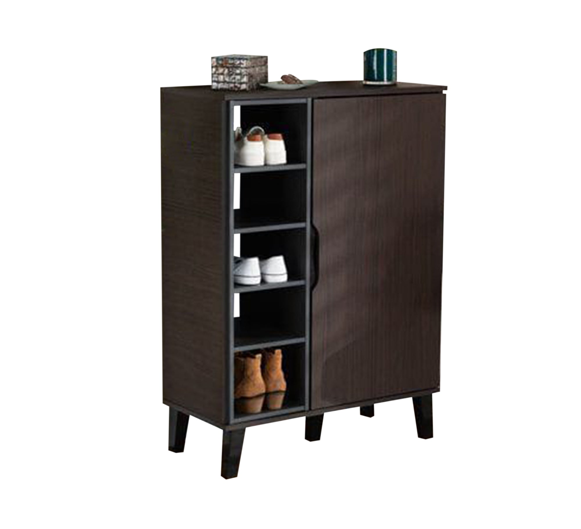 Modern black and brown shoe unit - Vitrine Furniture - Furniture