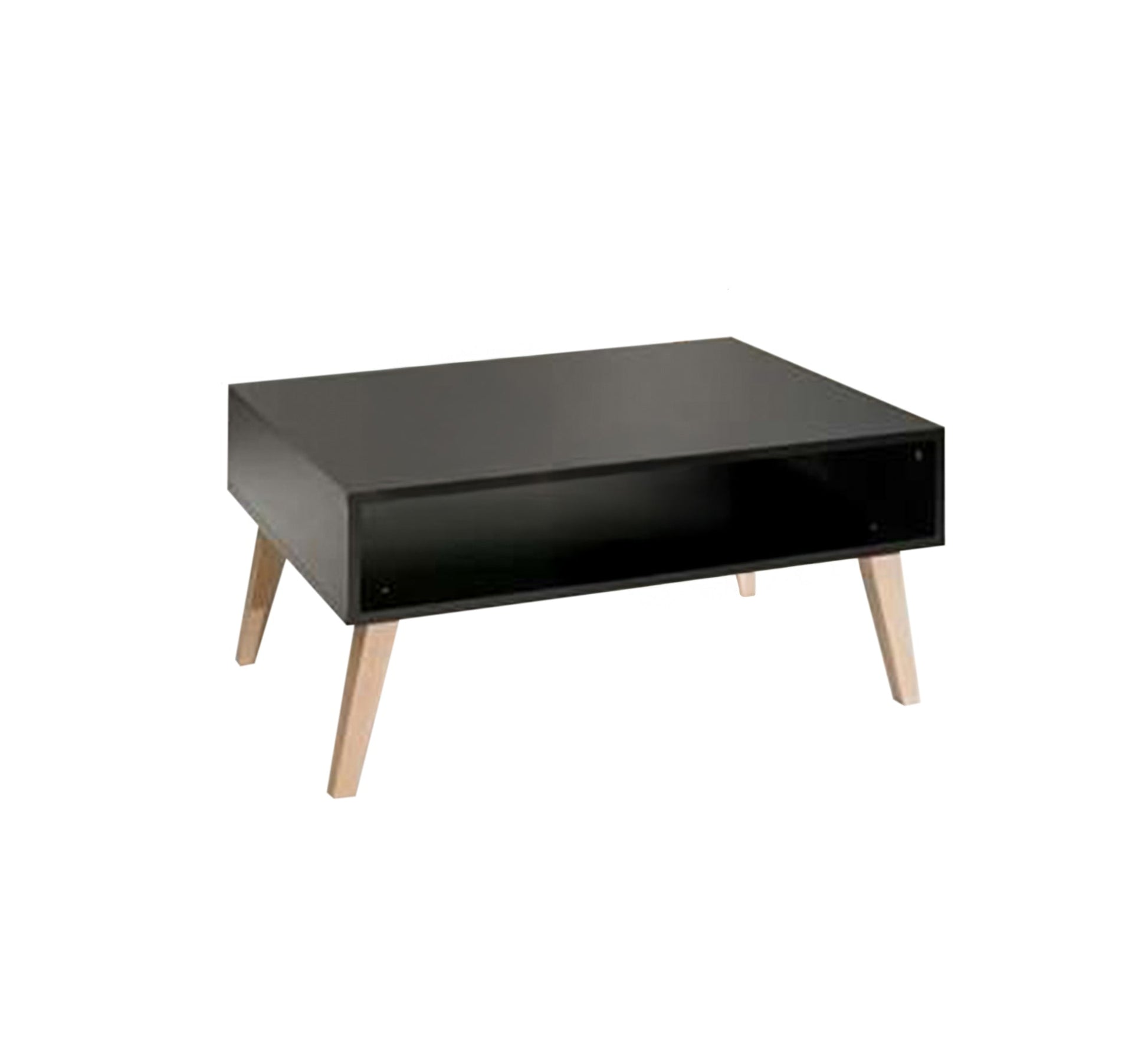 Modern black coffee table with wooden legs - Vitrine Furniture - Furniture