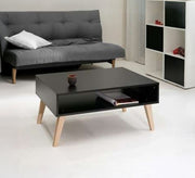 Modern black coffee table with wooden legs - Vitrine Furniture - Furniture