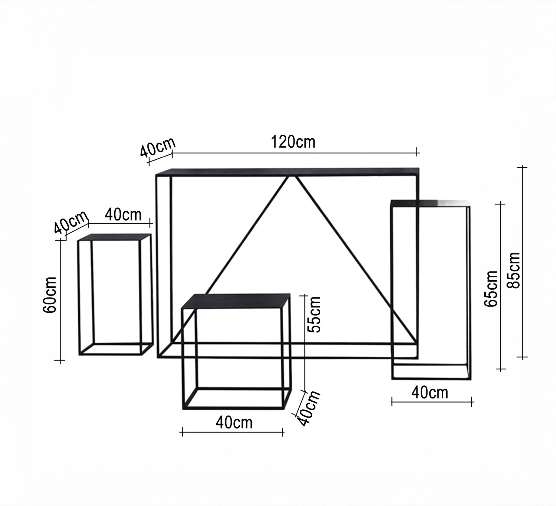 Modern black console set - Vitrine Furniture - Console