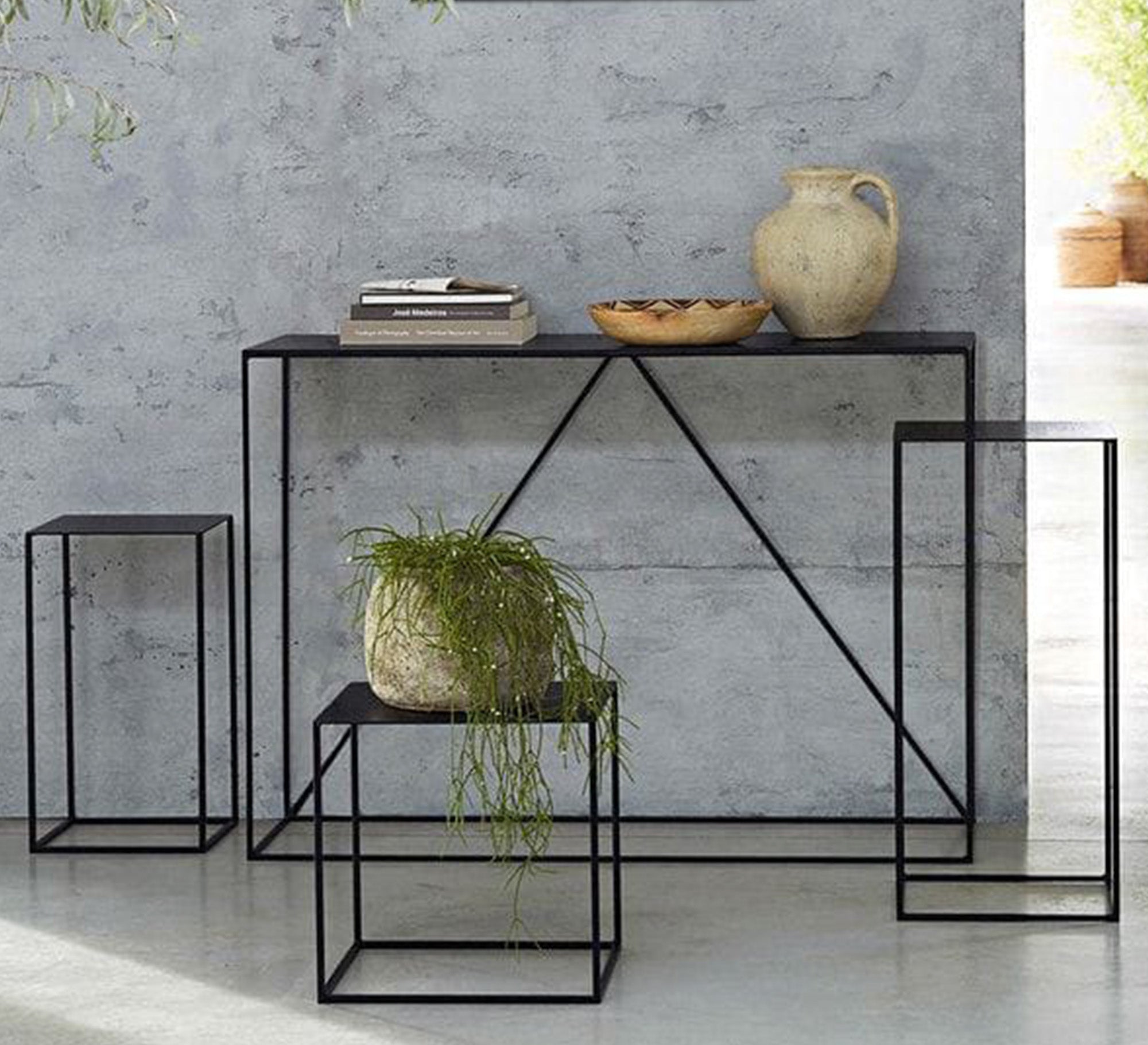 Modern black console set - Vitrine Furniture - Furniture