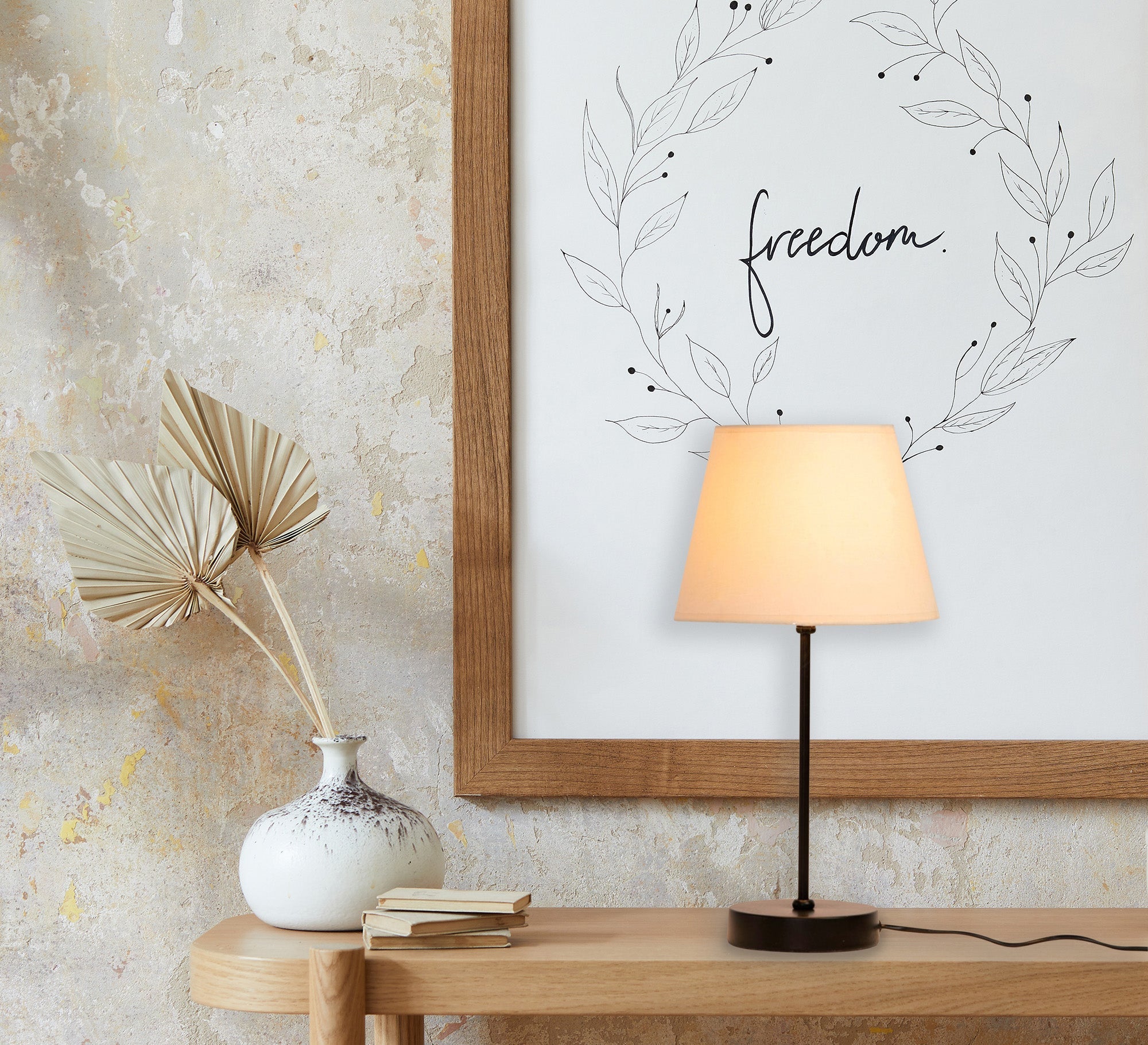 Modern black metal lampshade and beige shade - Vitrine Furniture - Lighting