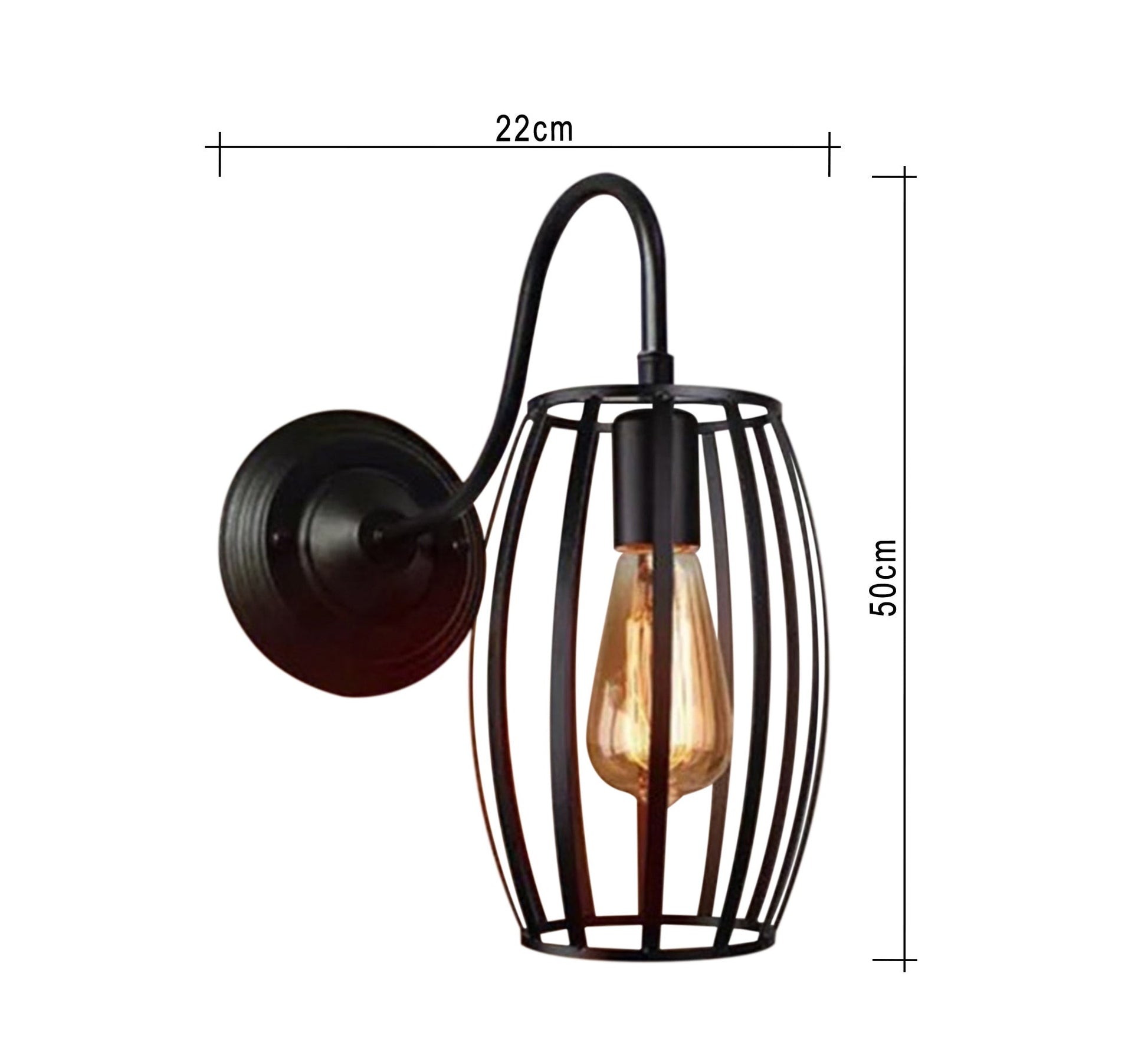 Modern Black Metal Wall Lamp - Vitrine Furniture - Lighting