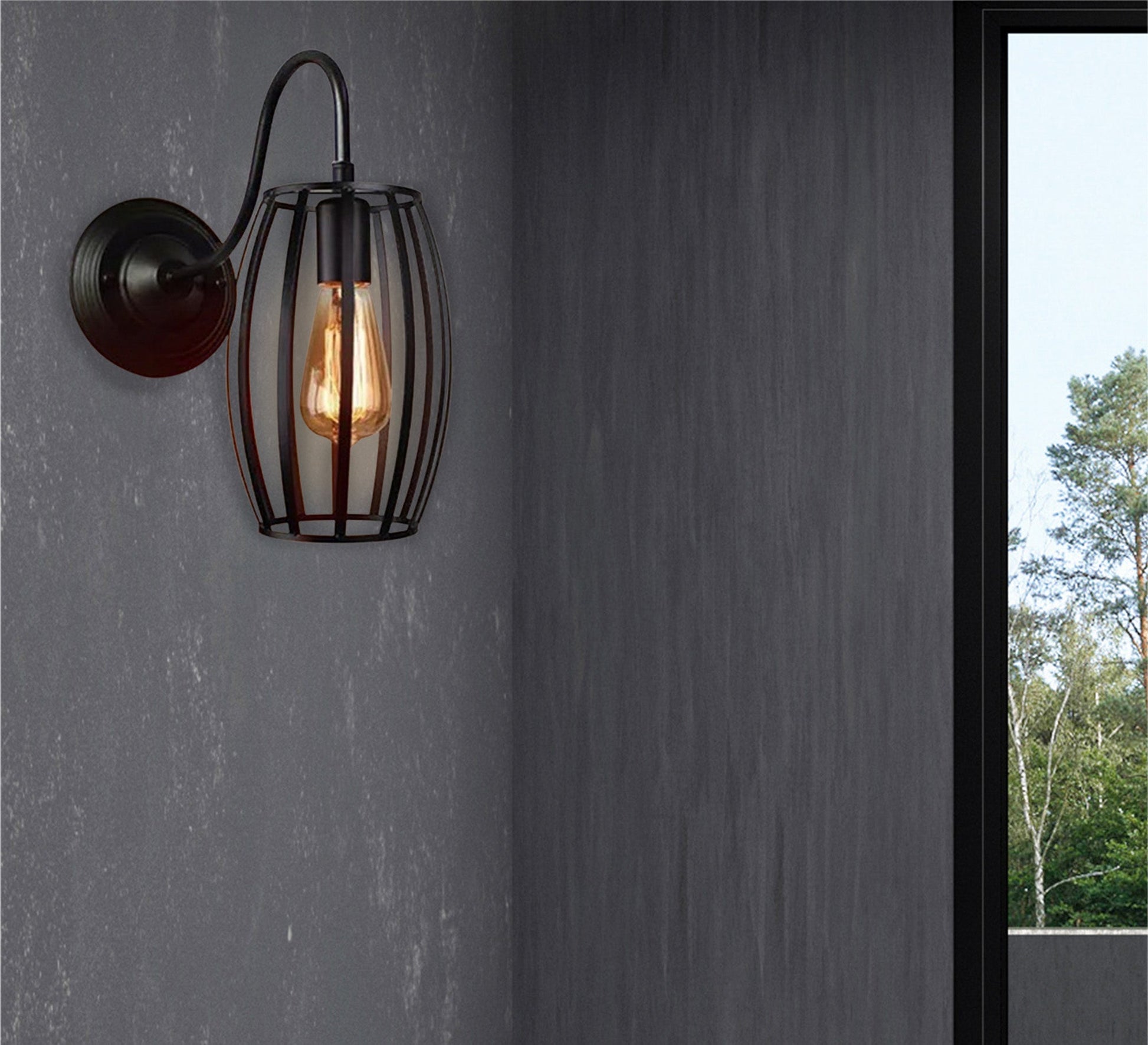 Modern Black Metal Wall Lamp - Vitrine Furniture - Lighting