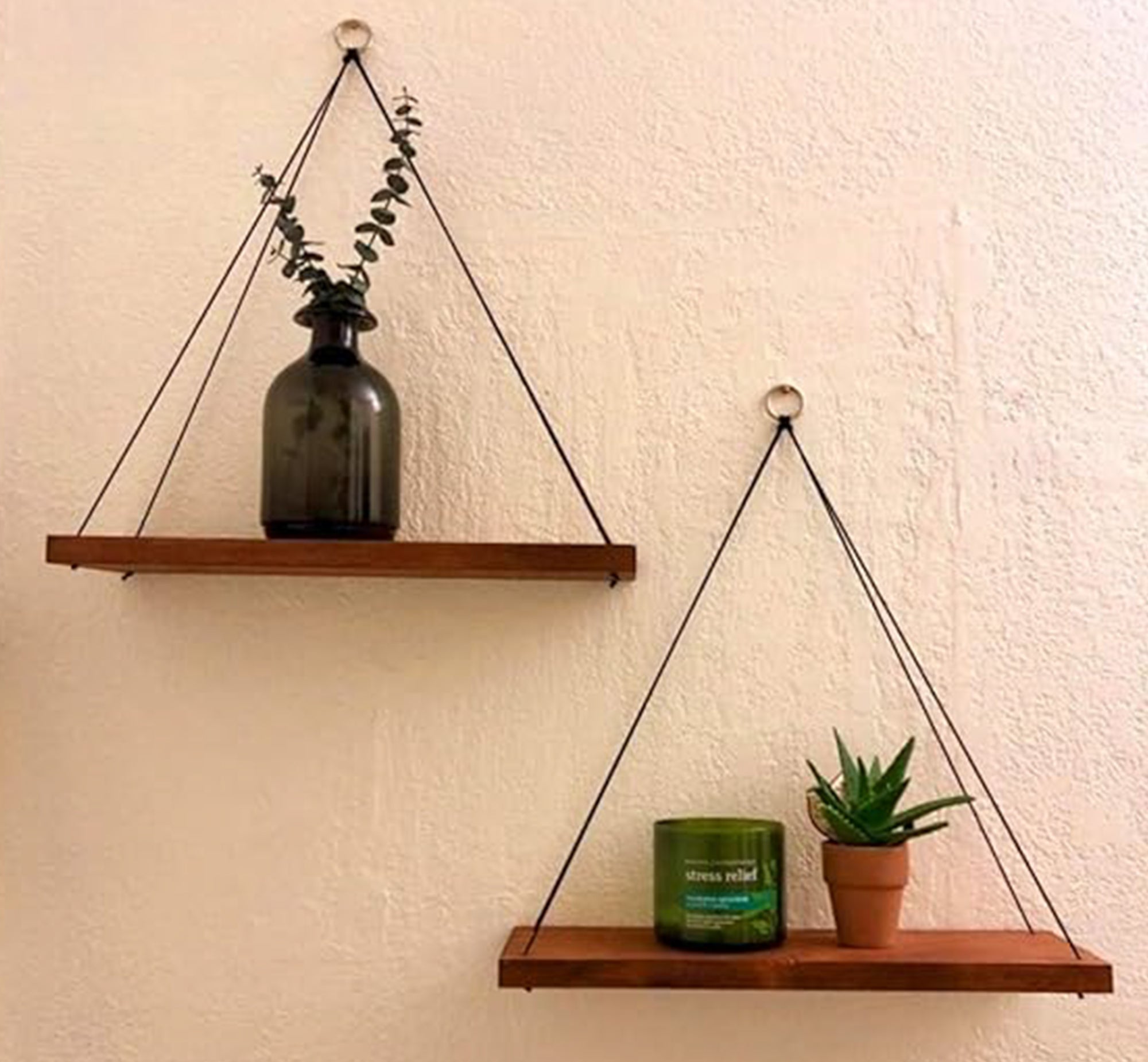 Modern browncolored shelf (2 units) - Vitrine Furniture - Décor