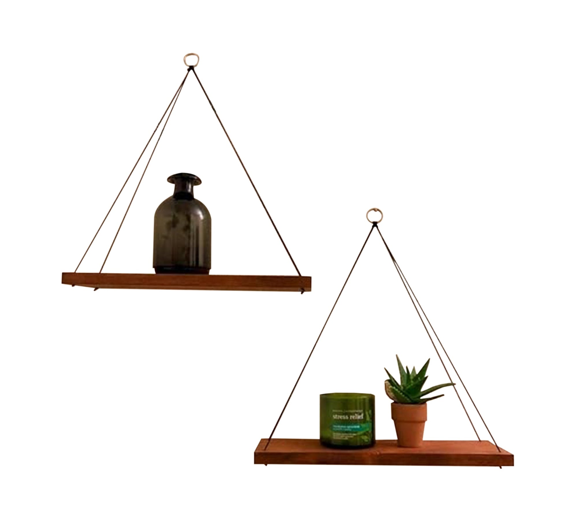 Modern browncolored shelf (2 units) - Vitrine Furniture - Décor