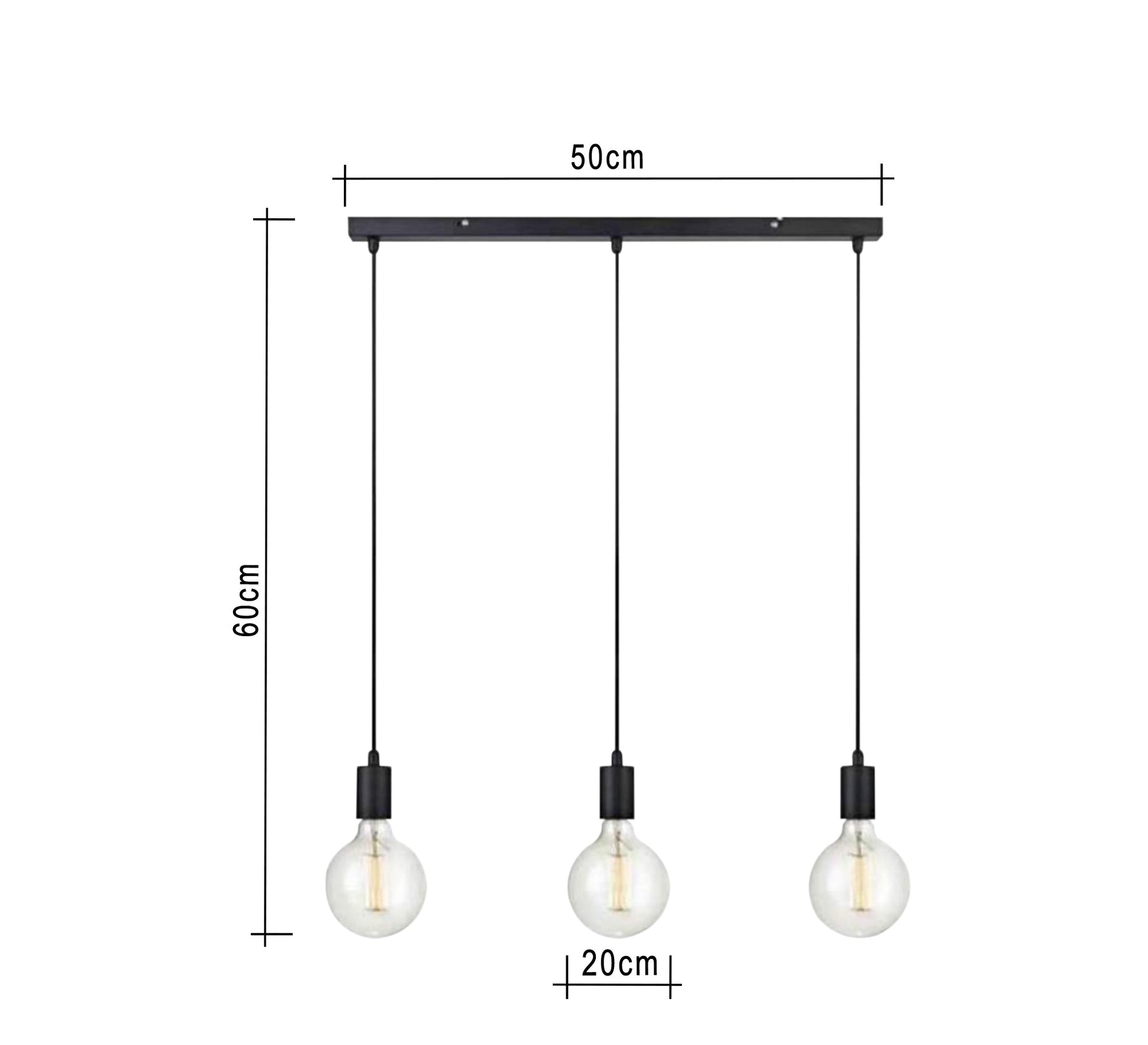 Modern Chandelier with Three Hanging Light Fixtures - Vitrine Furniture - Lighting