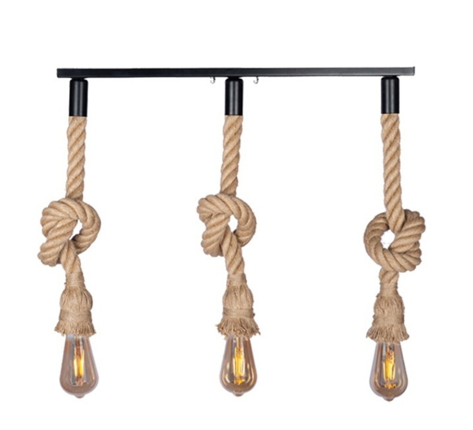 Modern Chandelier with Three Hanging Light Fixtures Suspended by Cables - Vitrine Furniture - Lighting