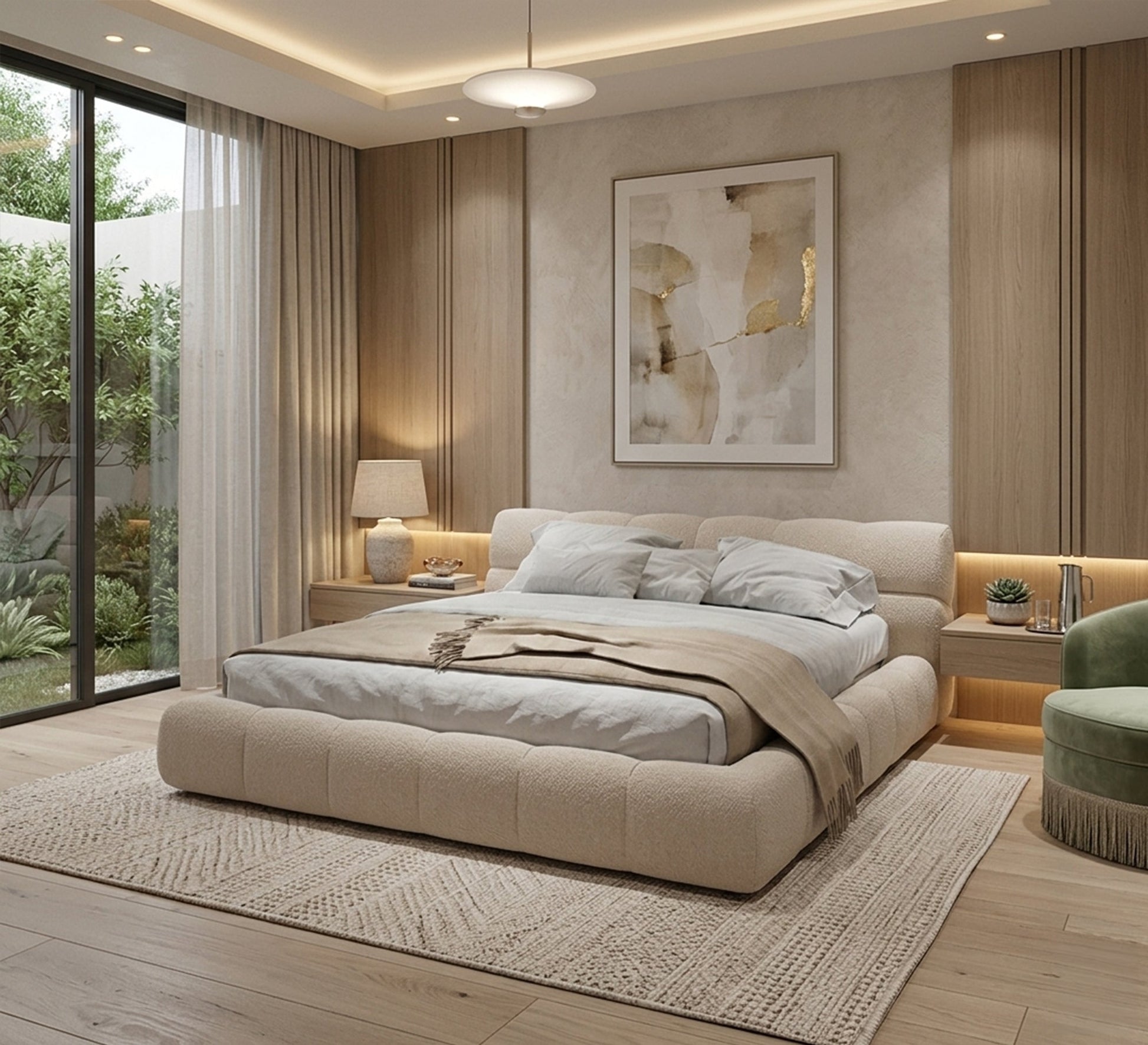 Modern comfort bed in soothing colors - Vitrine Furniture - Beds