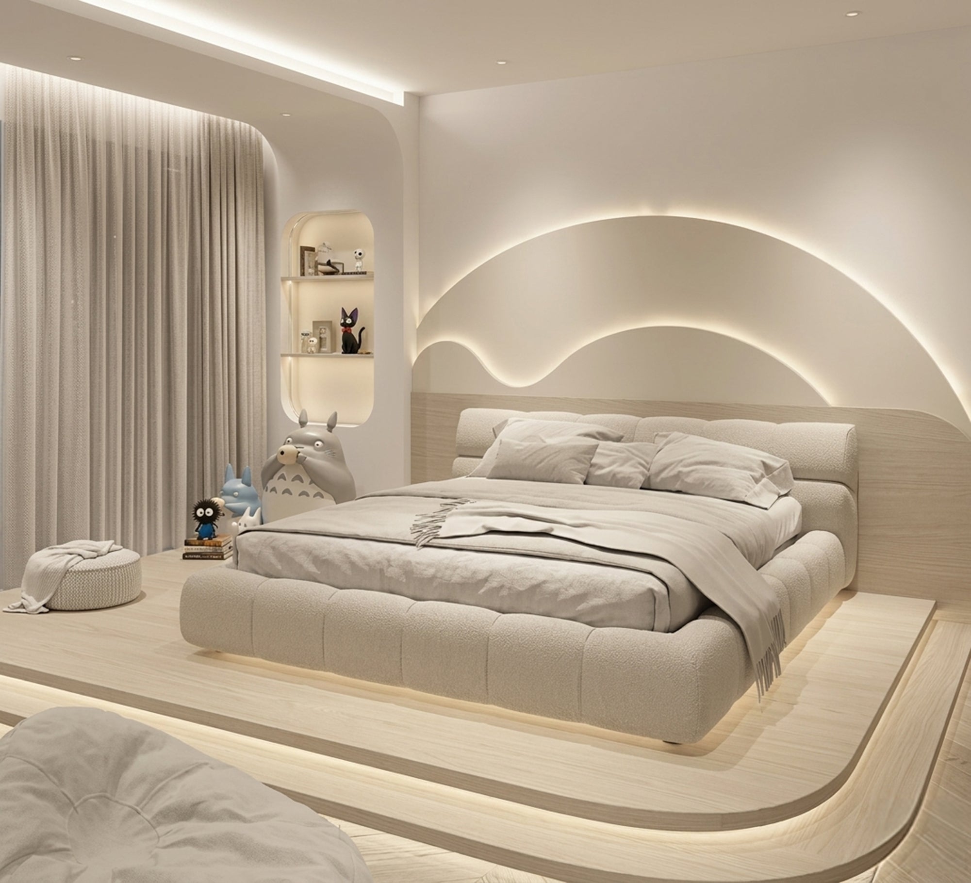 Modern comfort bed in soothing colors - Vitrine Furniture - Beds
