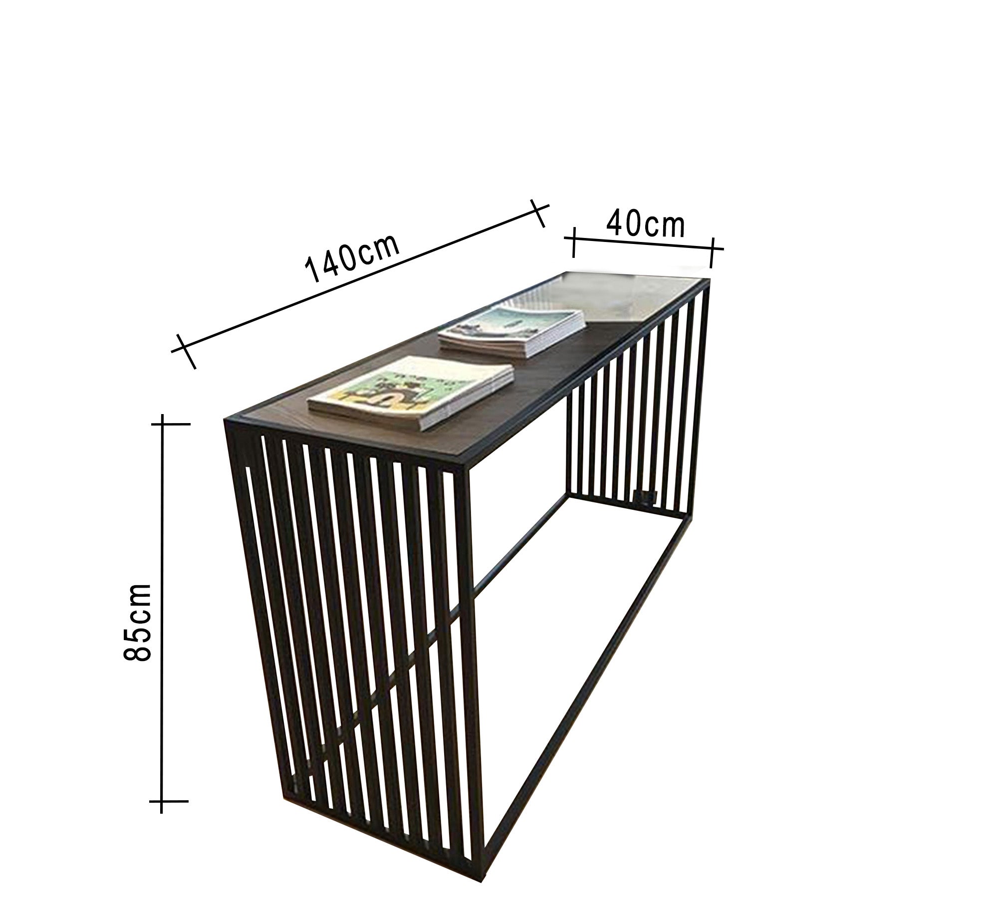 Modern console with black glass - Vitrine Furniture - Console
