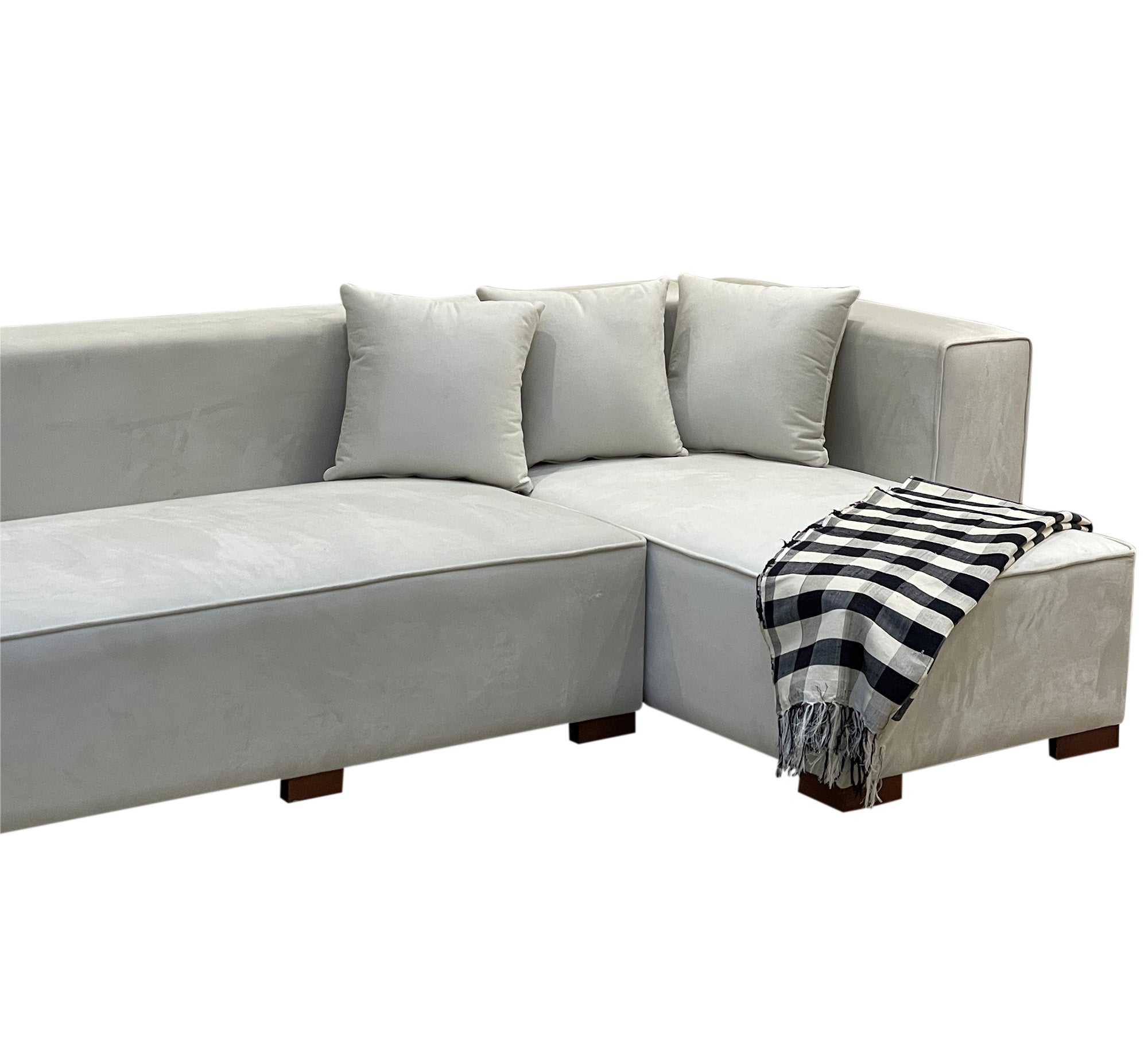 Modern corner in beige - Vitrine Furniture - L - shape sofa set