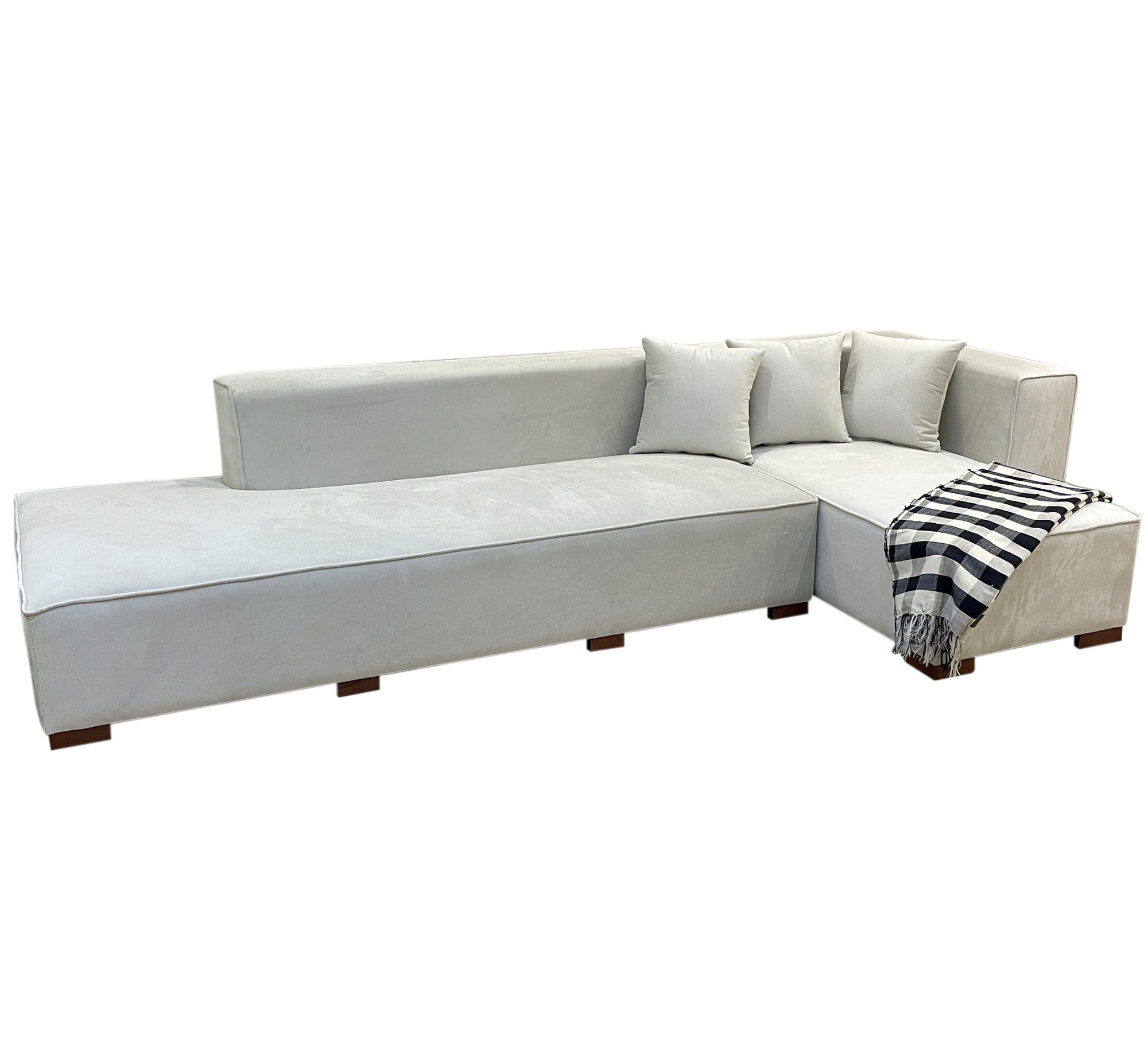 Modern corner in beige - Vitrine Furniture - L - shape sofa set