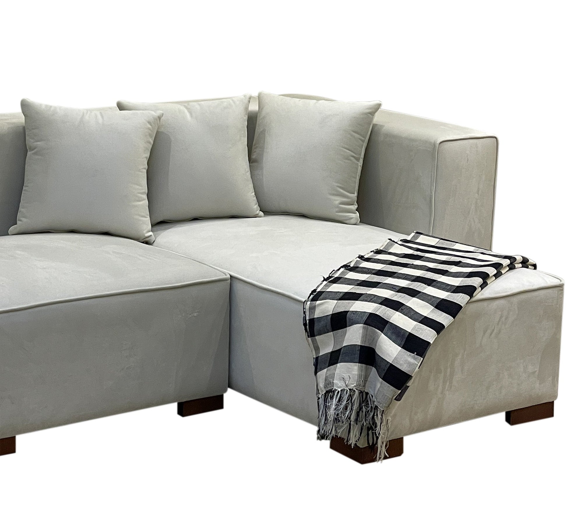 Modern corner in beige - Vitrine Furniture - L - shape sofa set