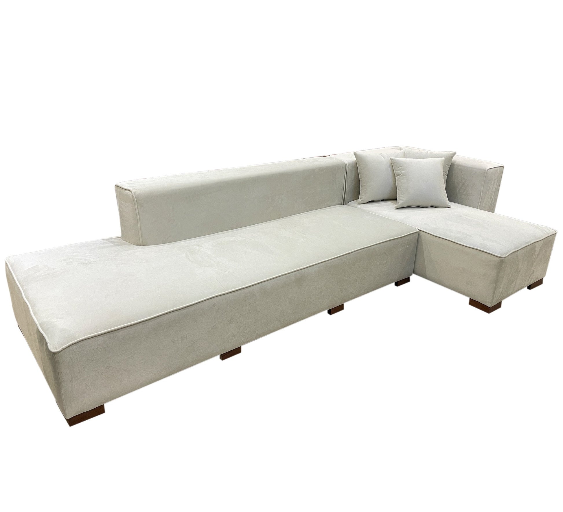 Modern corner in beige - Vitrine Furniture - L - shape sofa set
