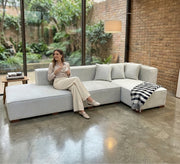 Modern corner in beige - Vitrine Furniture - L - shape sofa set