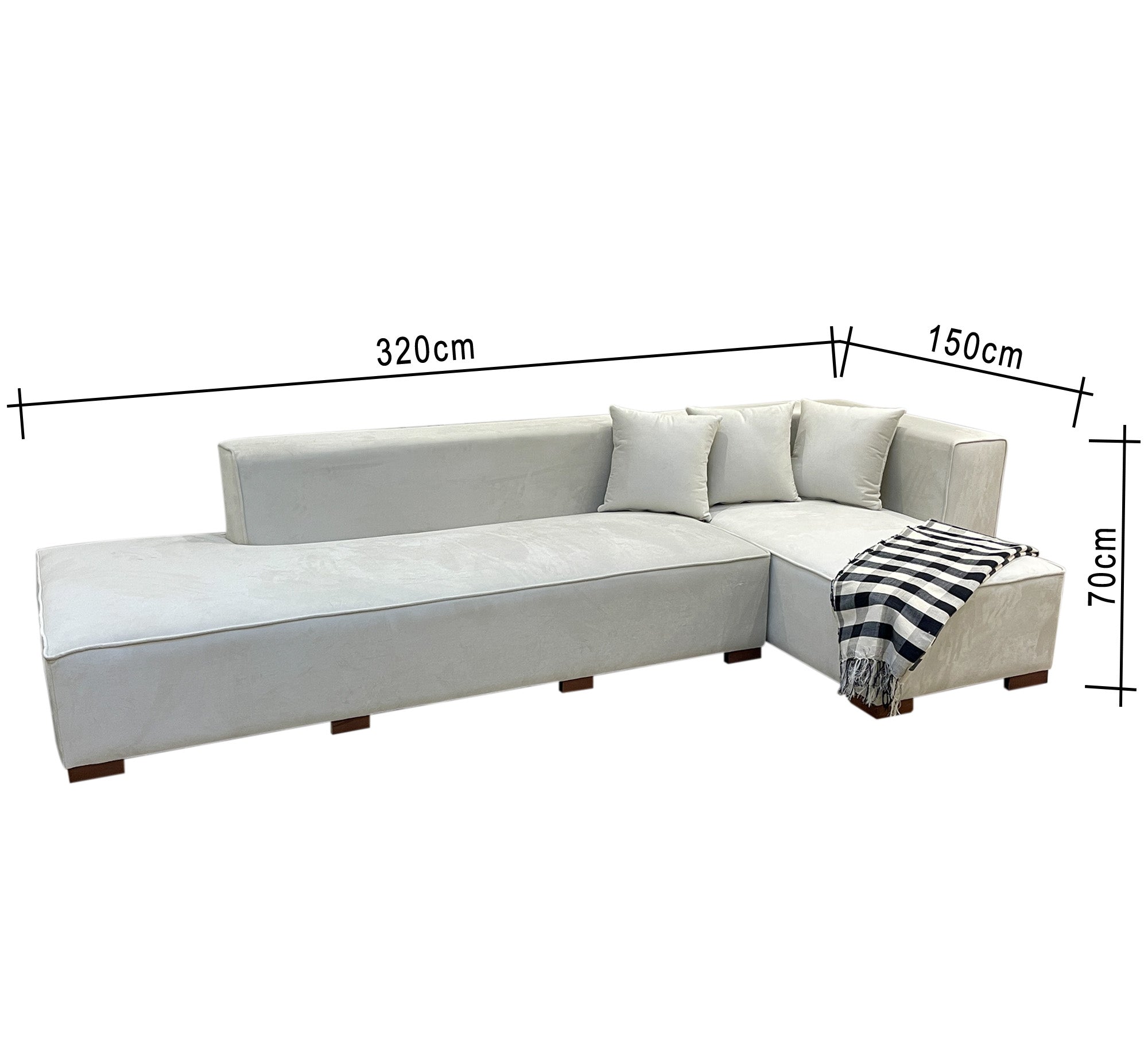 Modern corner in beige - Vitrine Furniture - L - shape sofa set