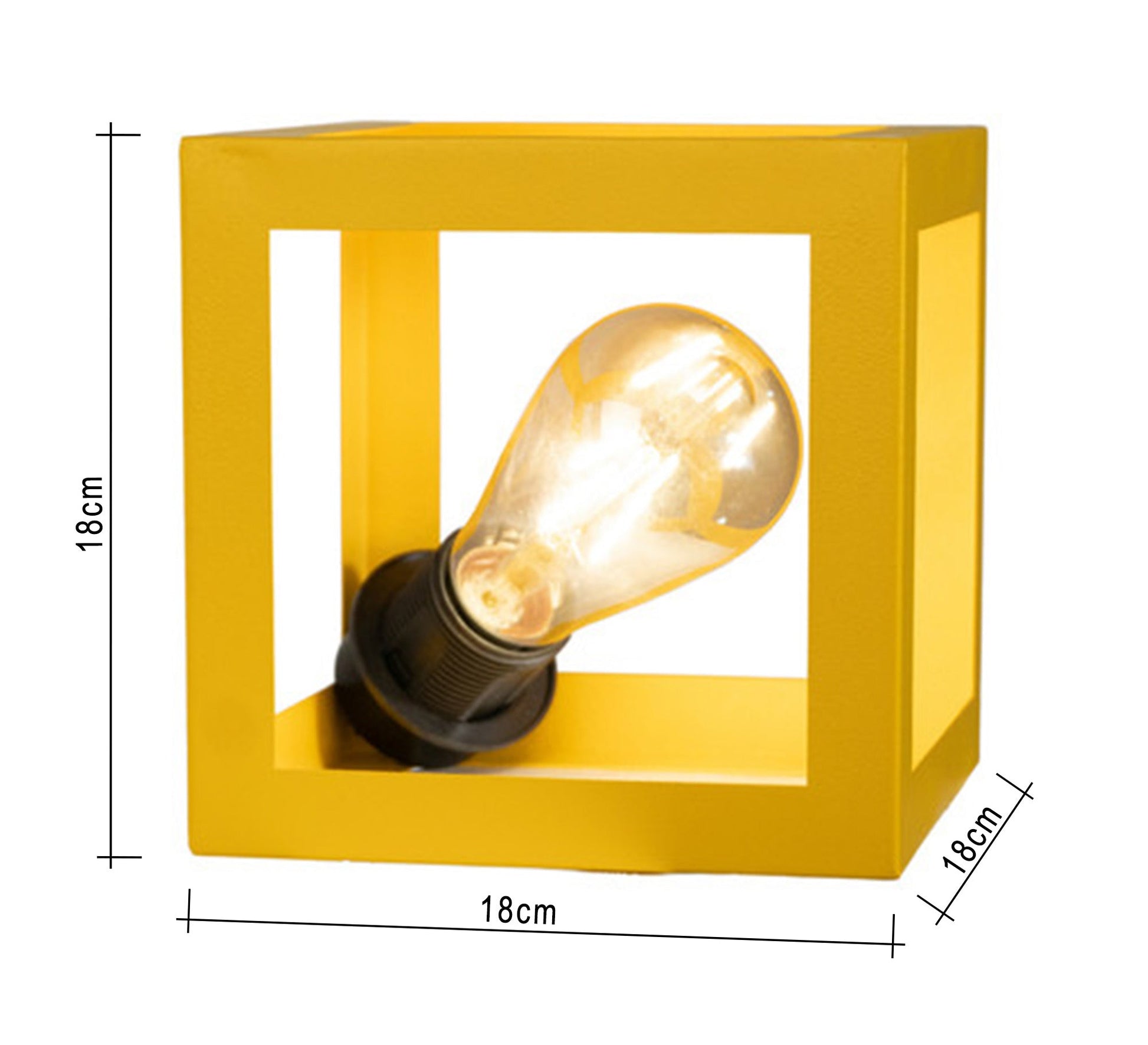 Modern cube yellow metal lampshade - Vitrine Furniture - Lighting