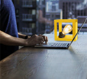 Modern cube yellow metal lampshade - Vitrine Furniture - Lighting