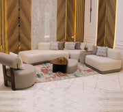 Modern curved corner in beige - Vitrine Furniture - Furniture